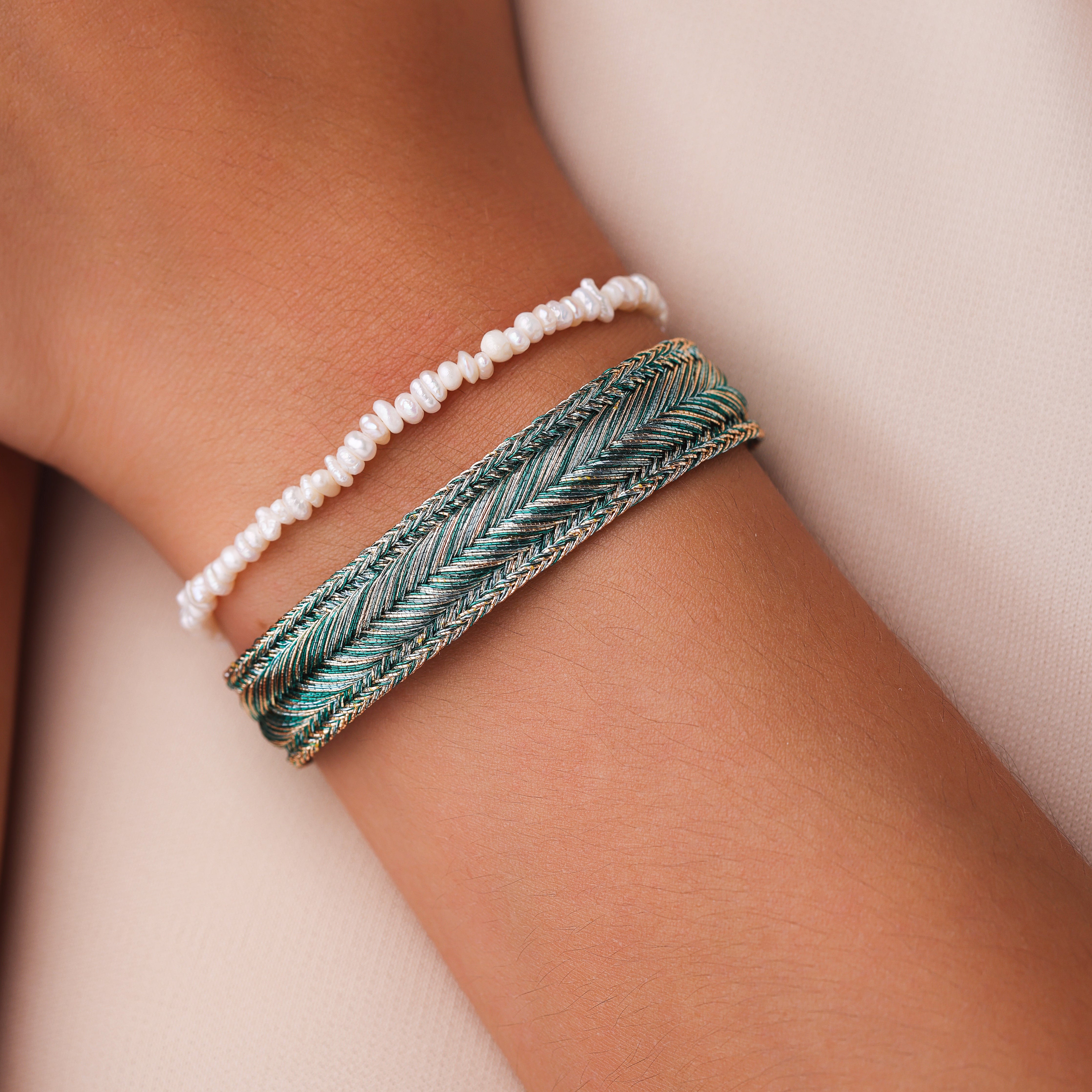Arrow n°1 bracelet in Peach Jade