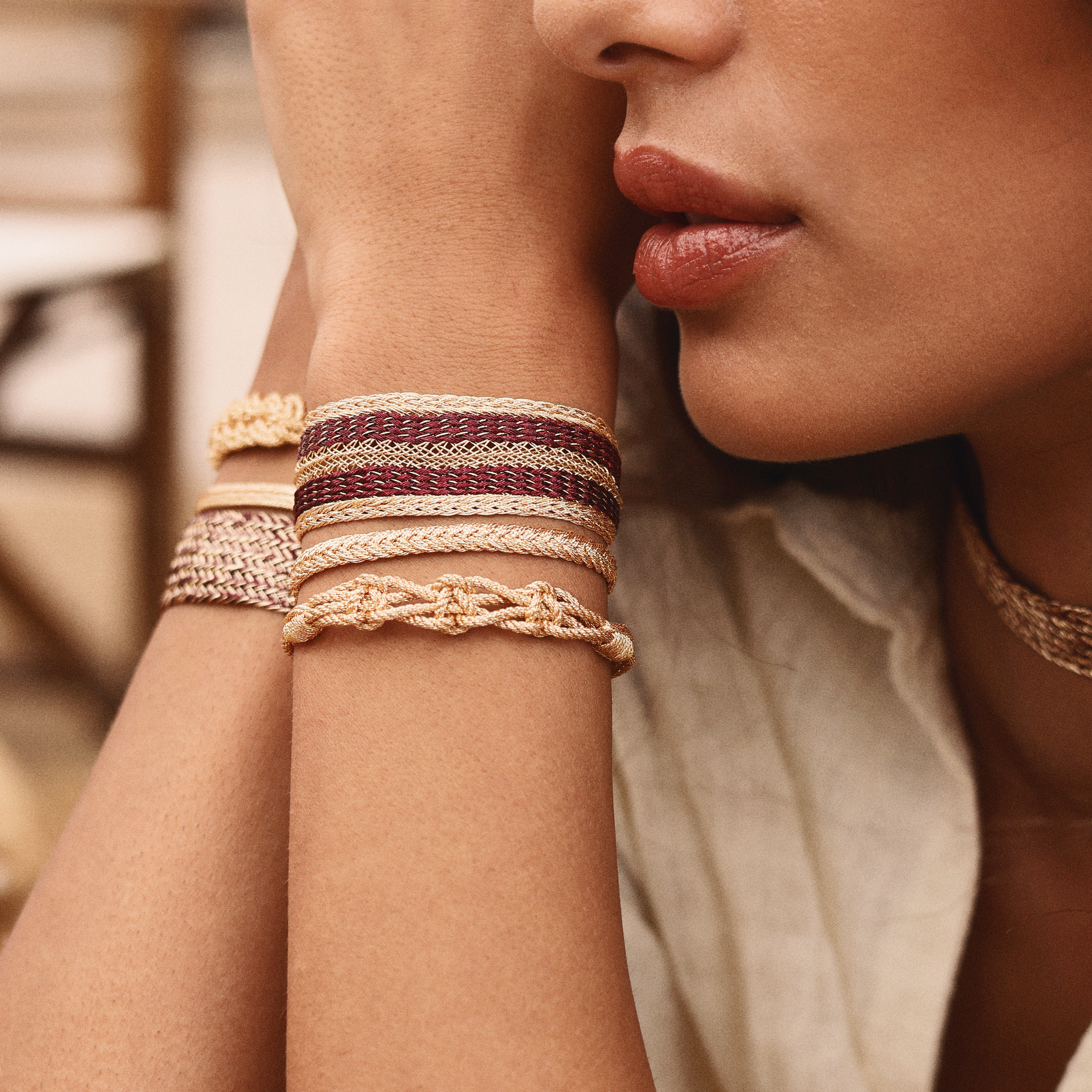 Maxi Yula n°3 Bracelet en Peach Grape