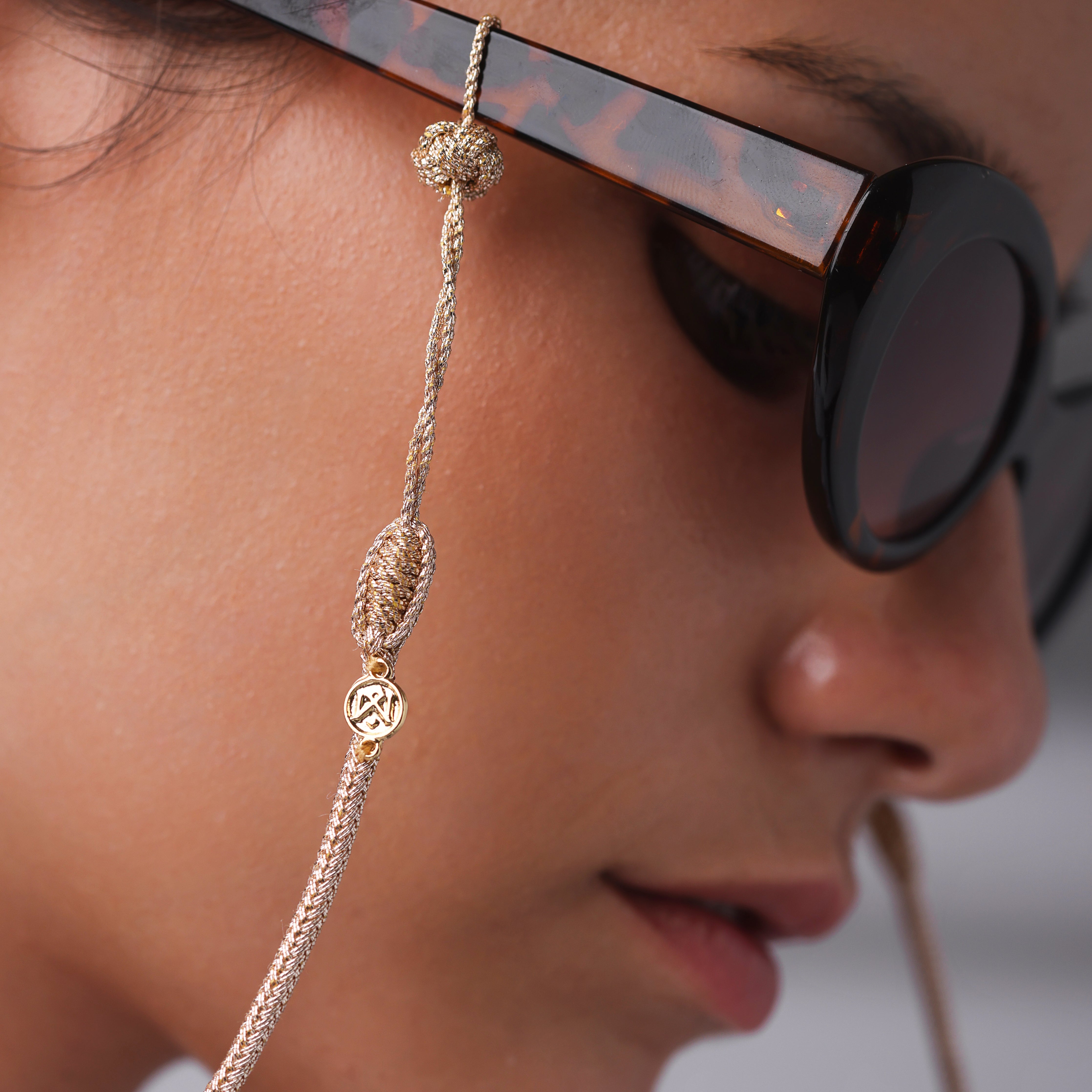 Cable Glasses Strap in Rose Gold