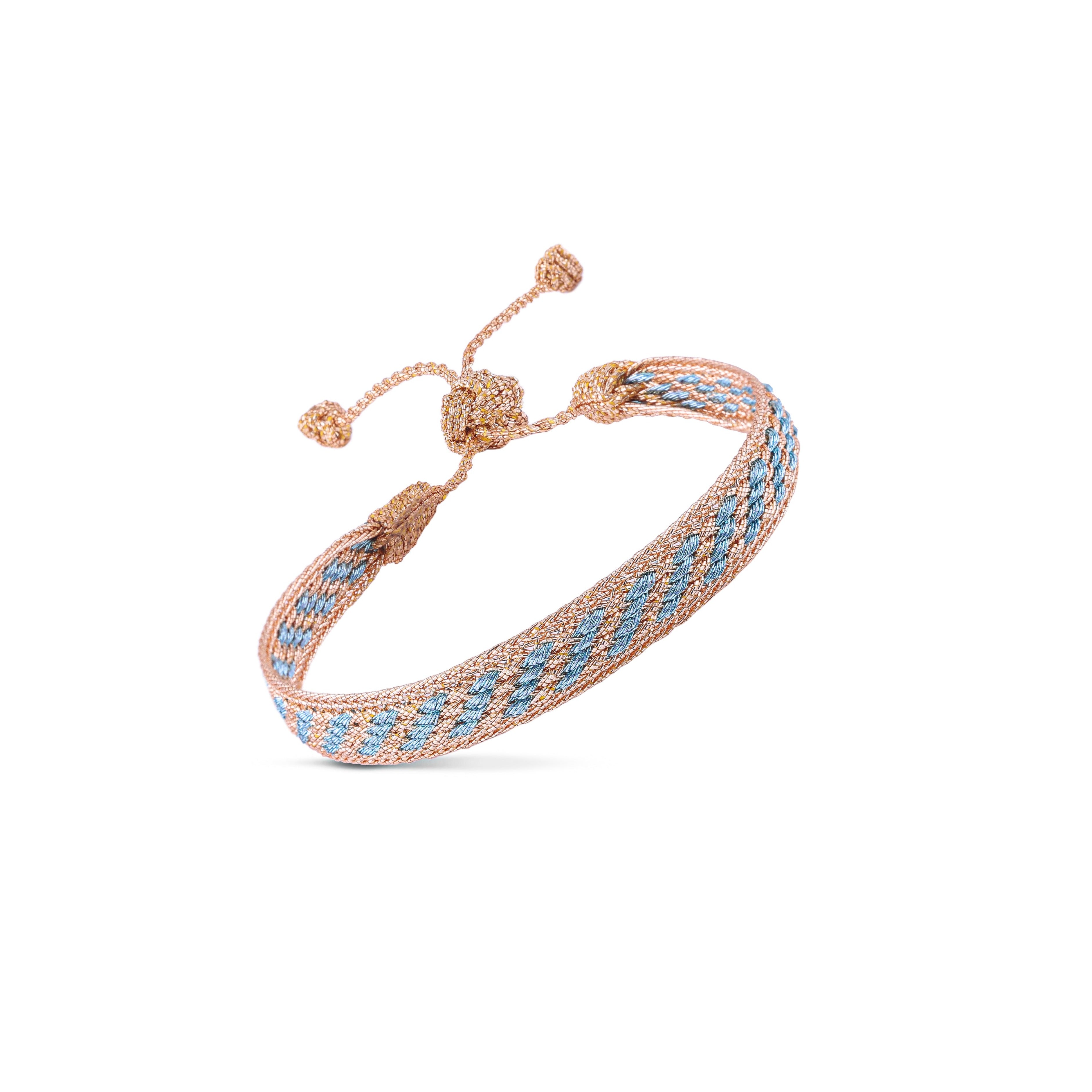 Izy n°2 bracelet in Peach Sky Blue