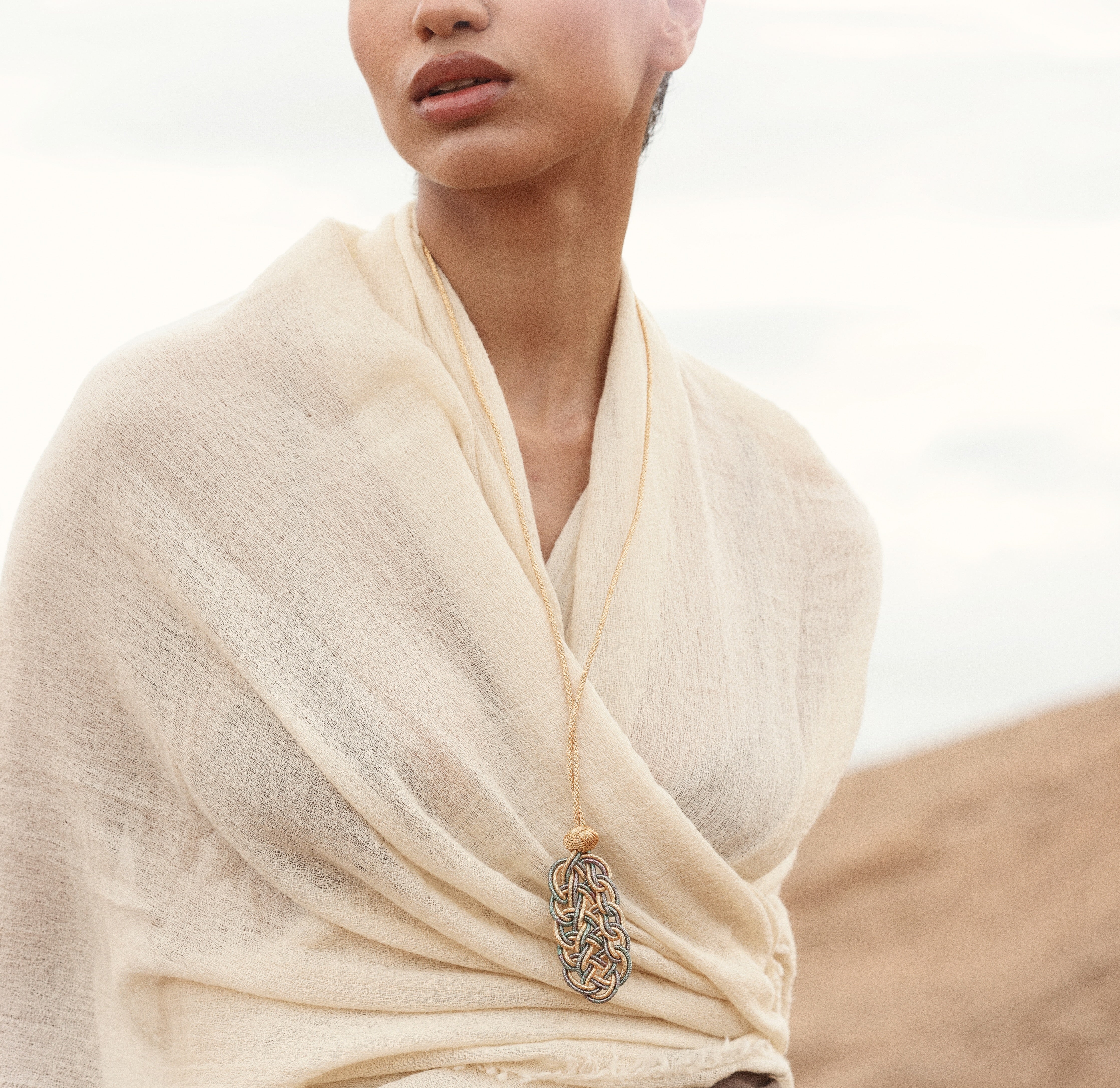 Collier Mosaic n°2 en Peach Mauve Jade