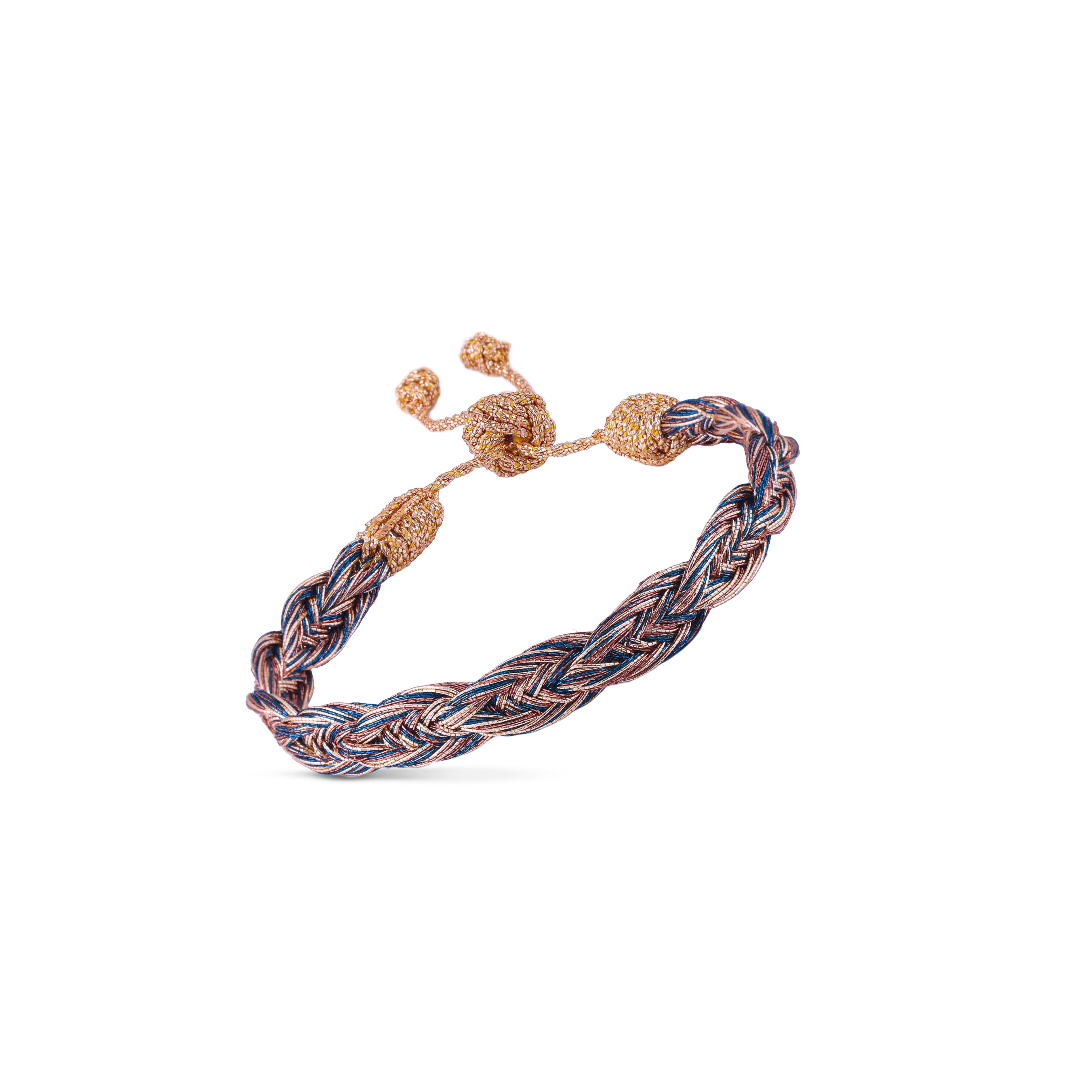 Leaf n°1 Bracelet in Peach Royal blue