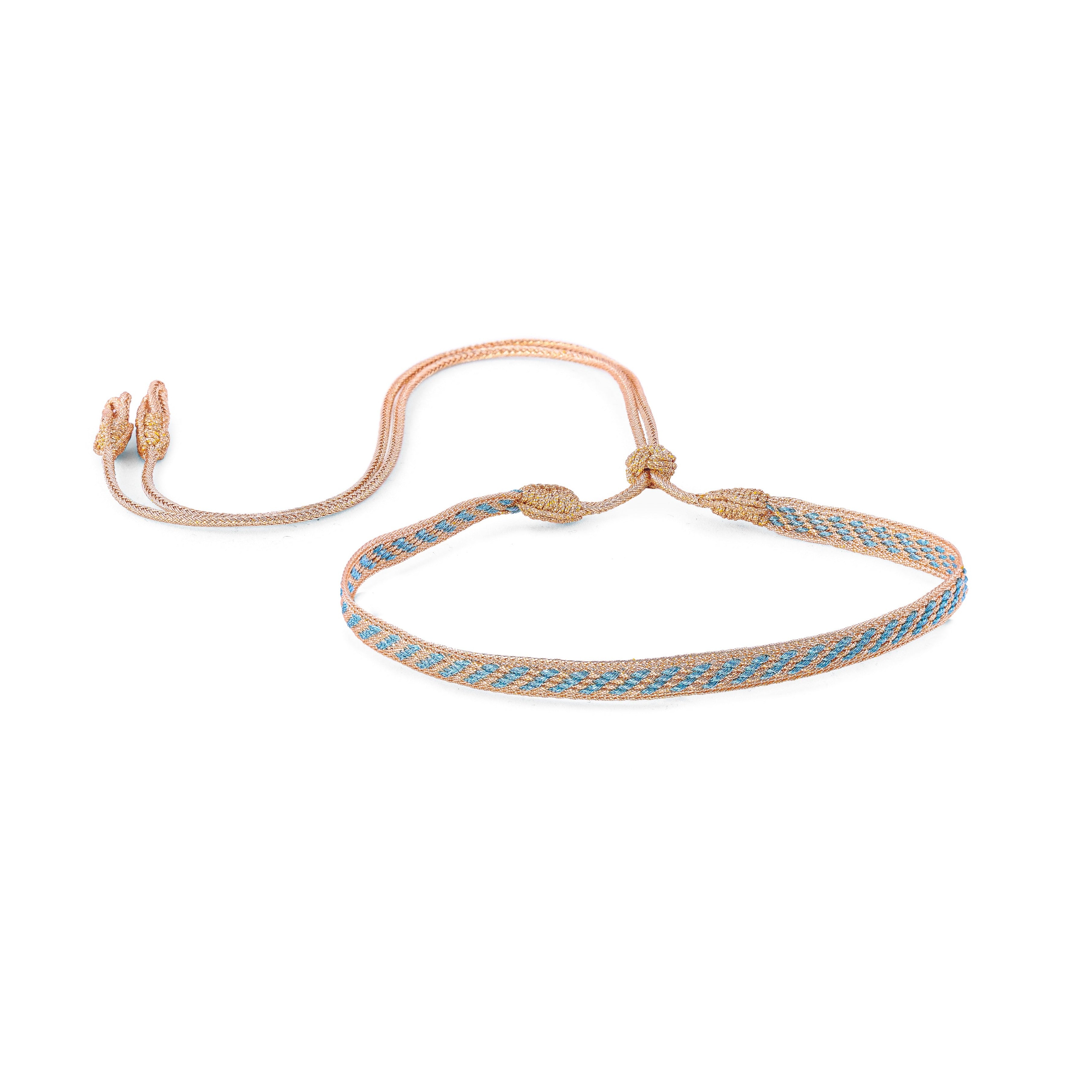 Izy n°2 choker in Peach Sky Blue
