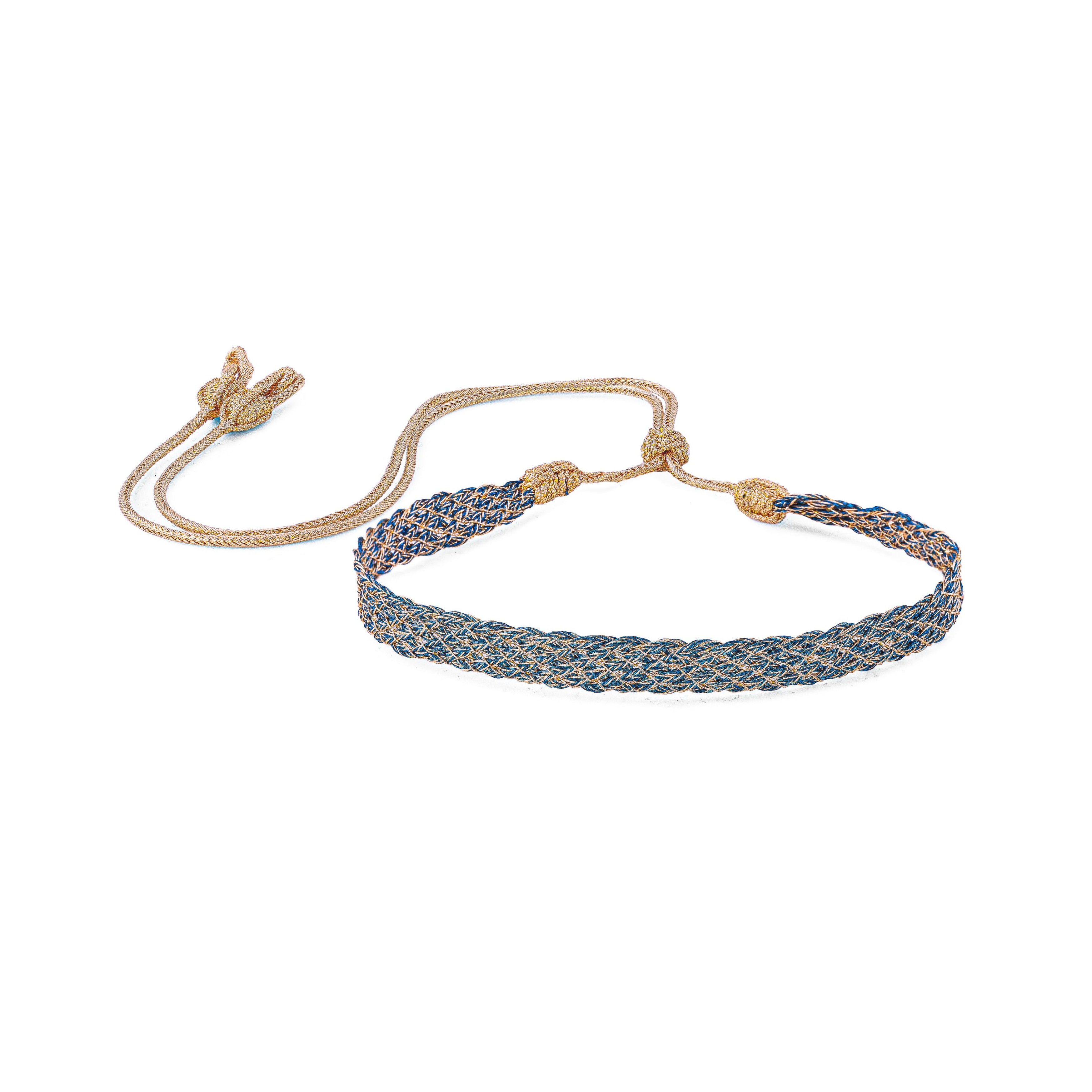 Lines II Choker in Peach Royal Blue
