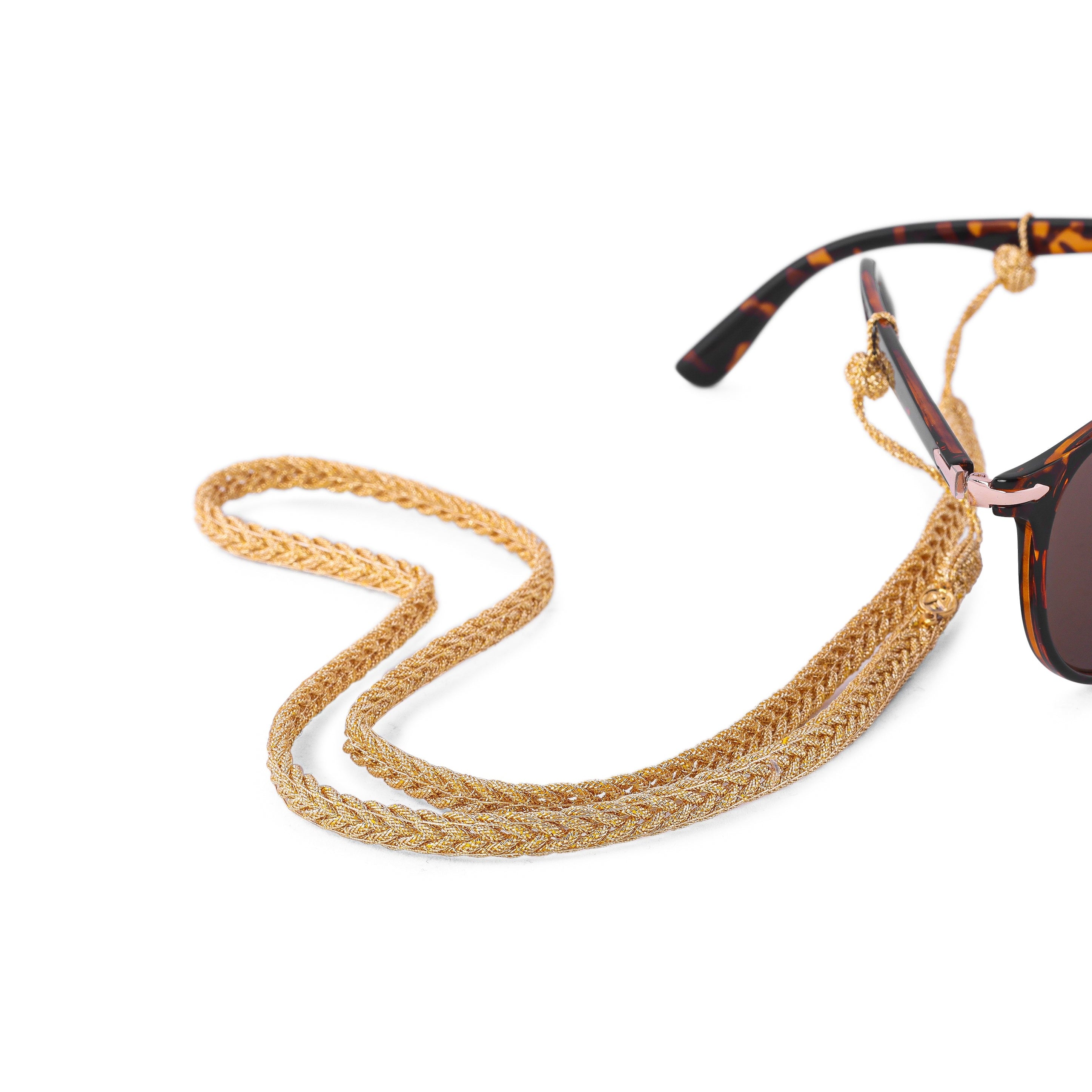 Braided Glasses Strap in Gold