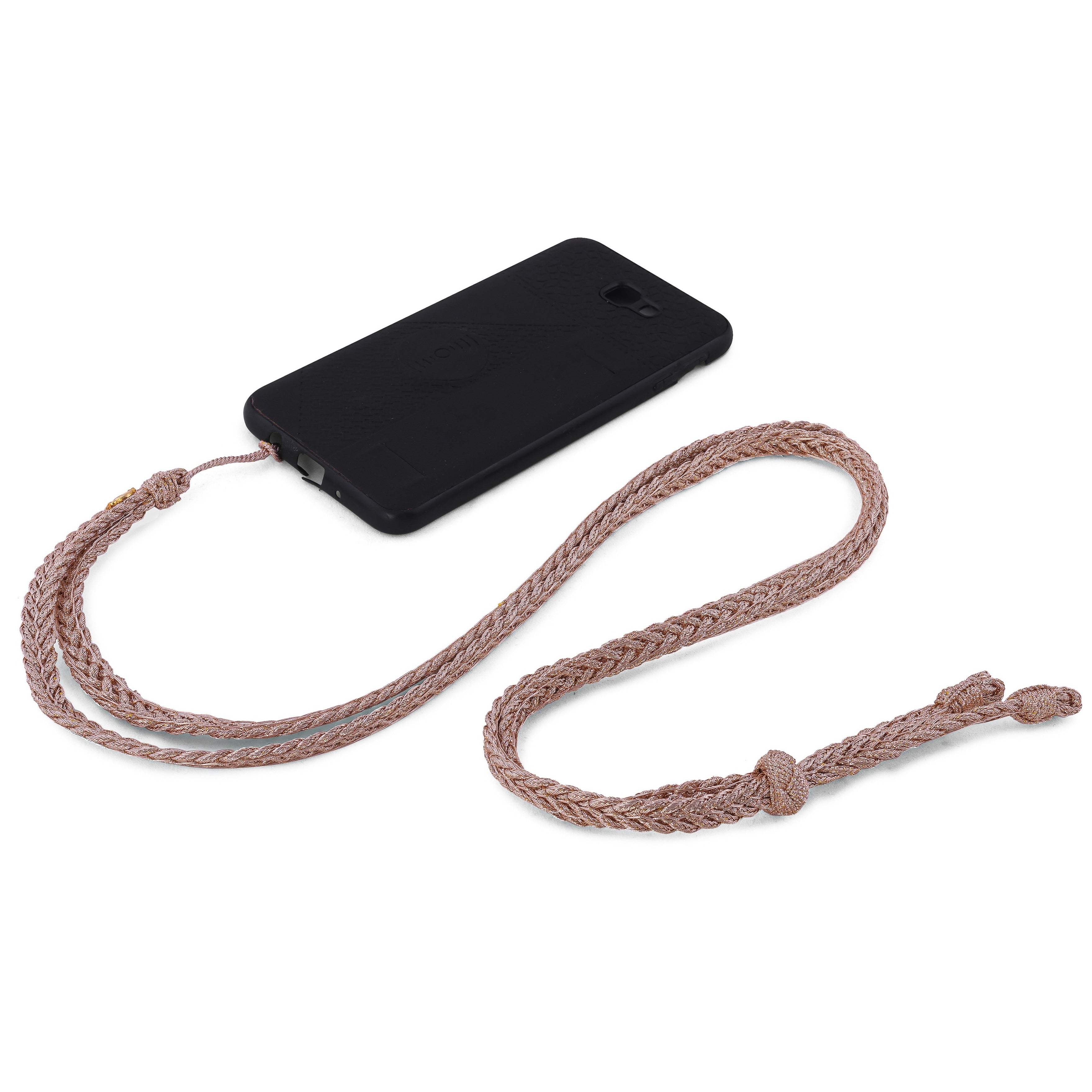 Maxi Braided Phone Strap - Rose Gold