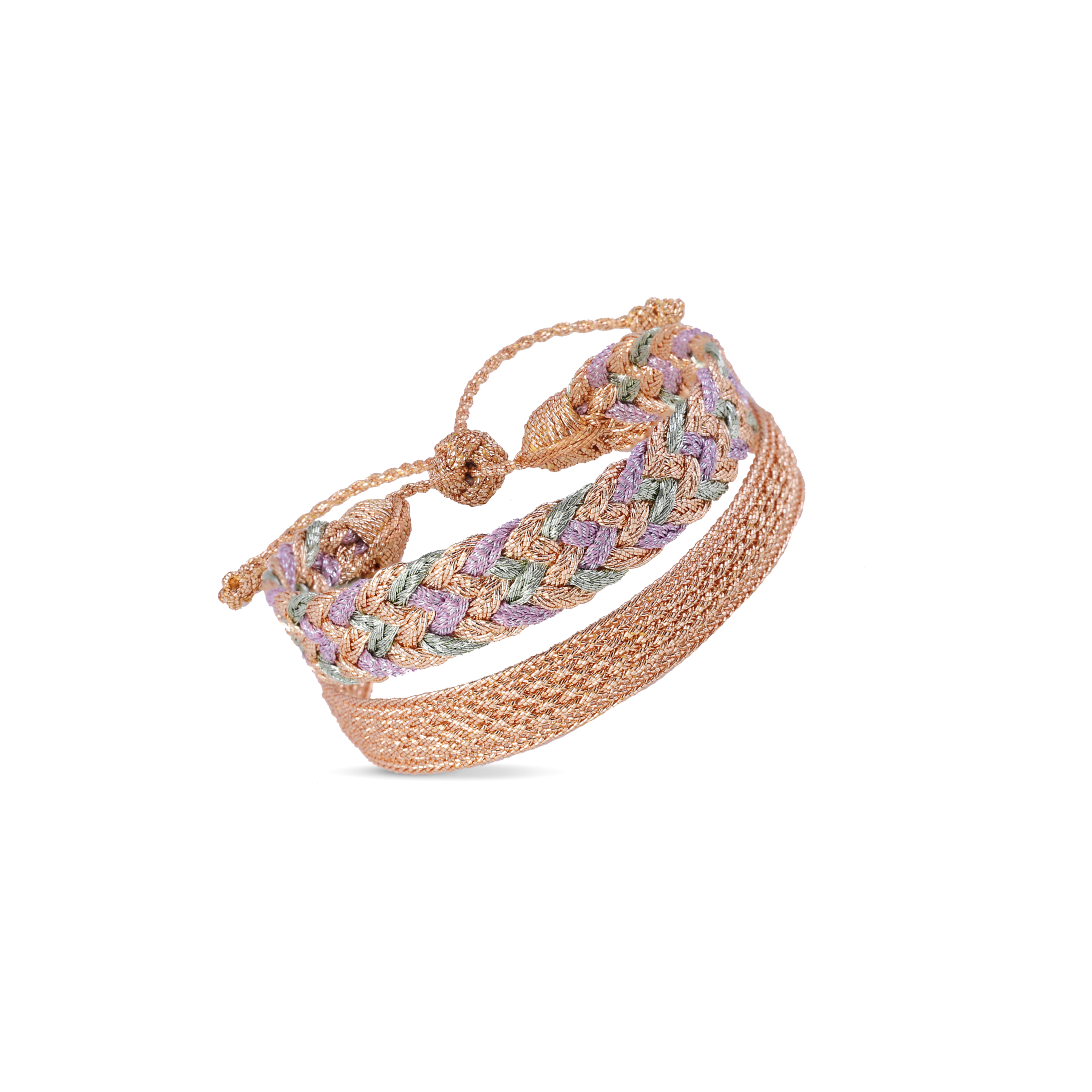 Duo Double U Pink Almond + Izy Peach Bracelet