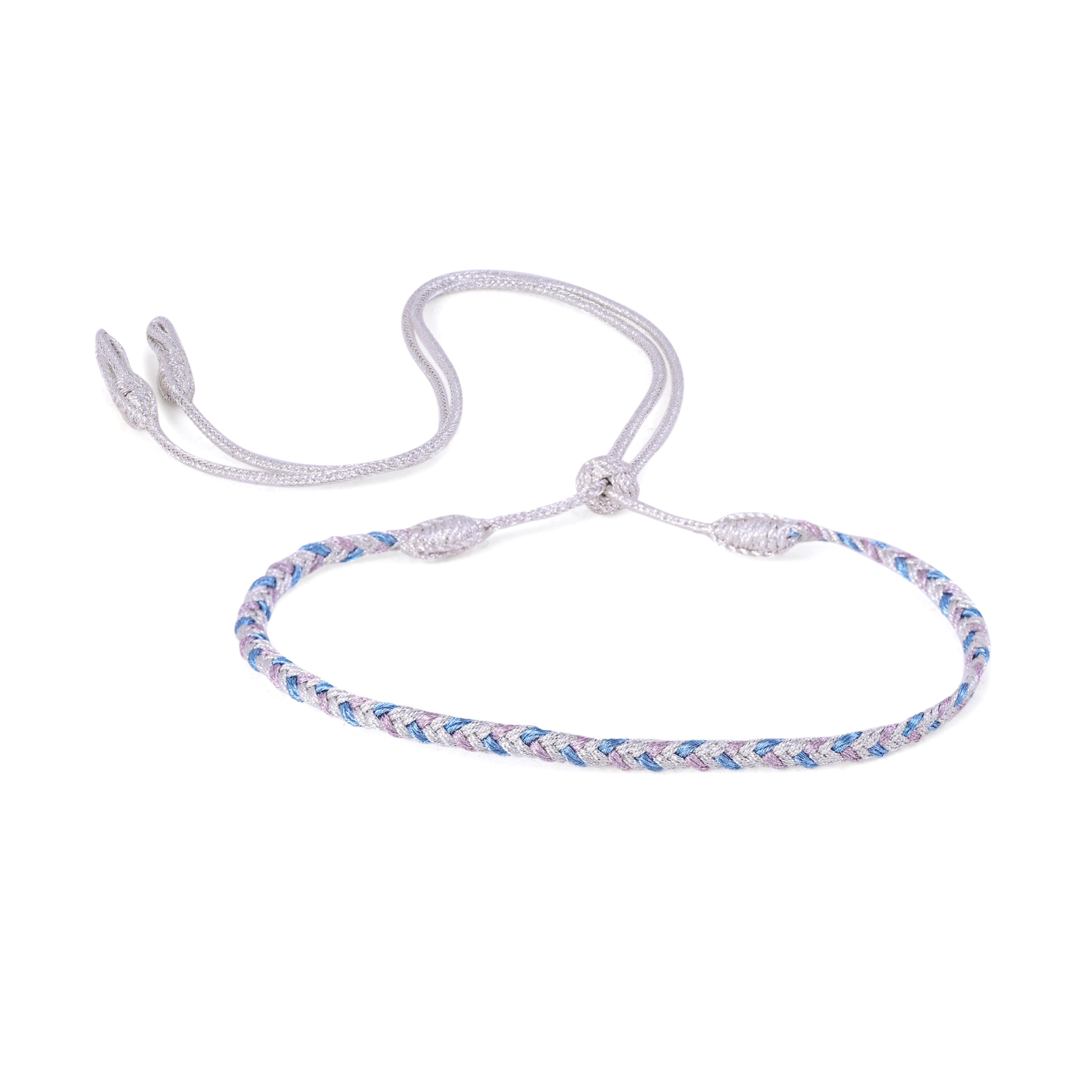 Eya n°2 Choker Silver Blue Pink