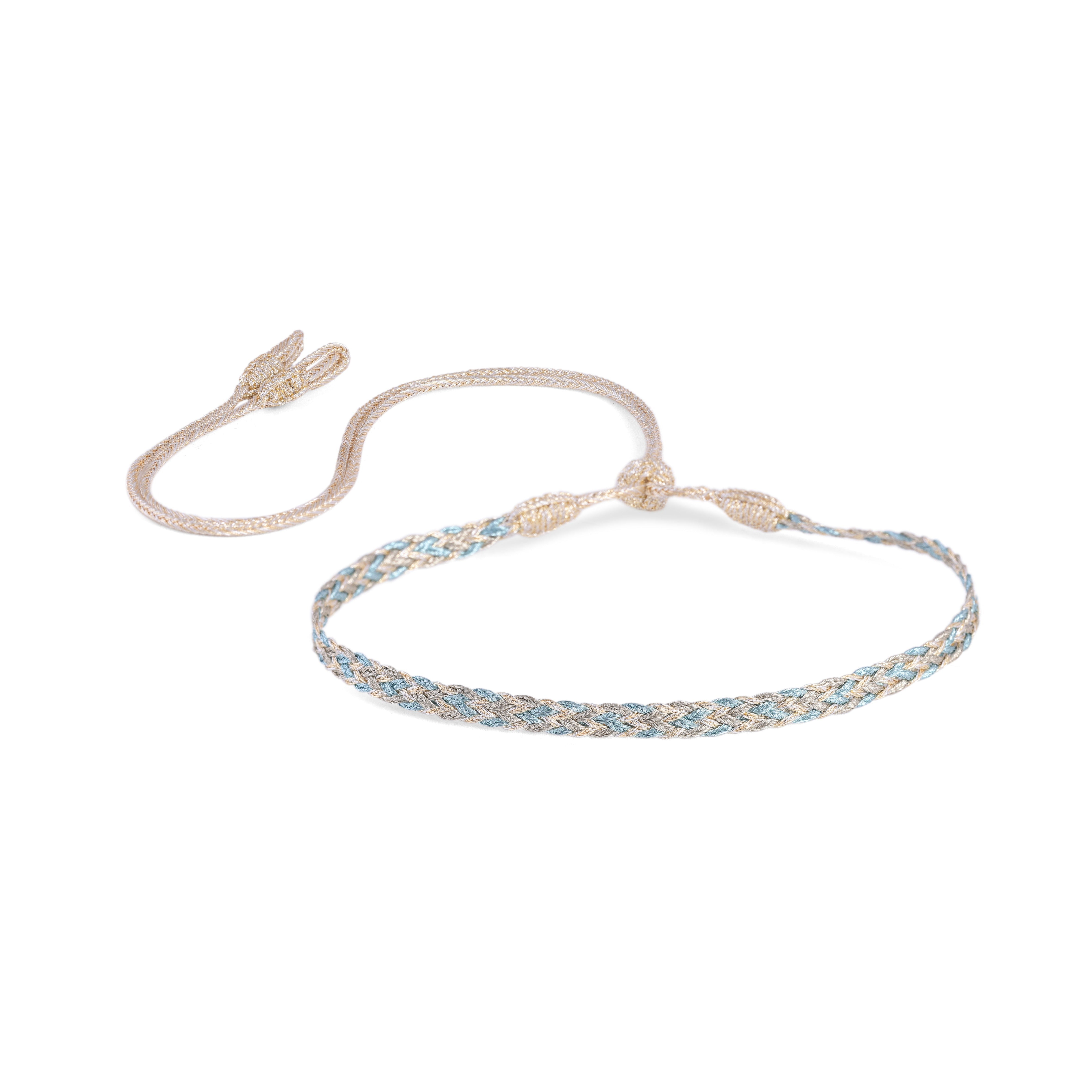 Zyn n°2 Choker in Gold & Silver Sky Blue