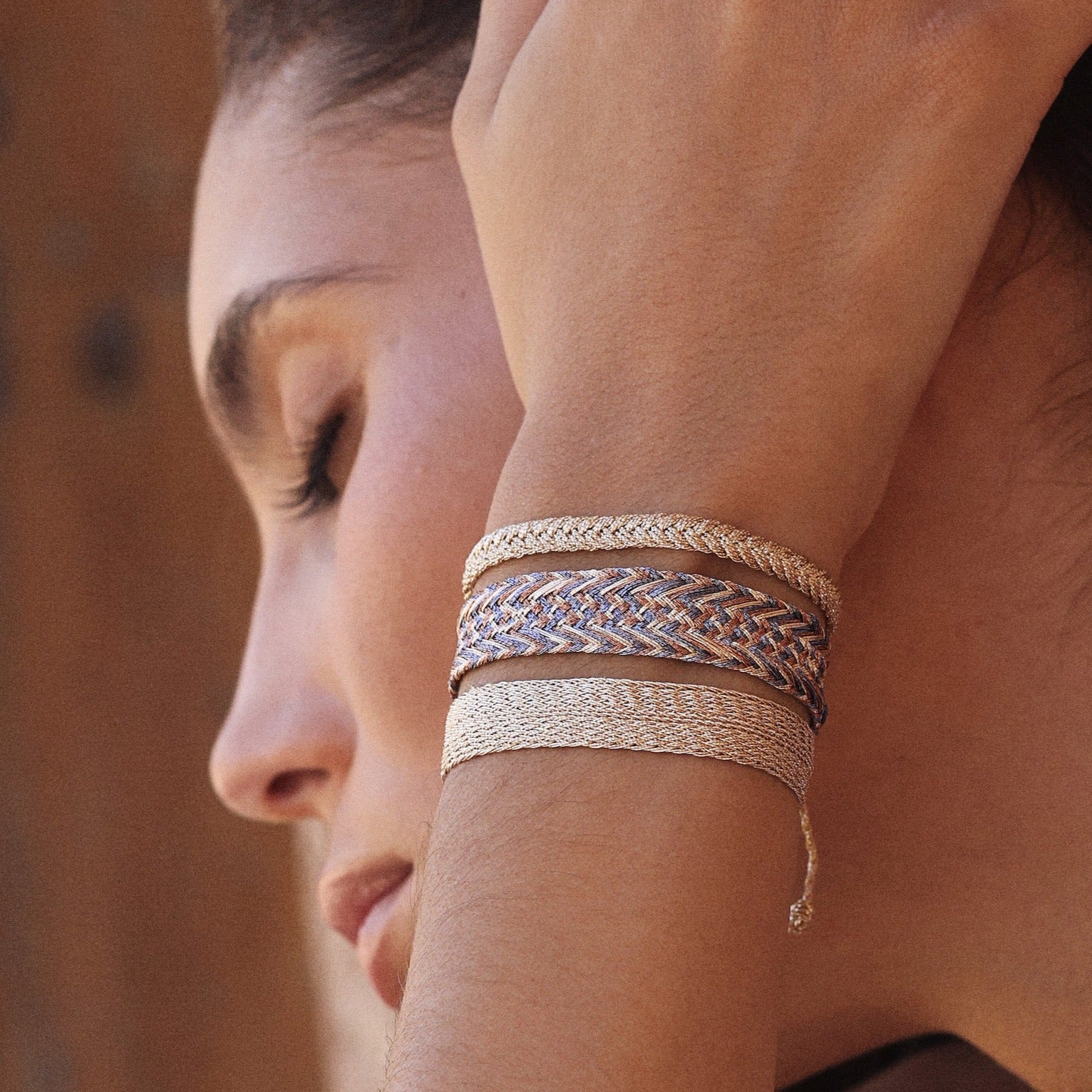 Nerry n°2 Bracelet Rose Gold Terracotta Grey