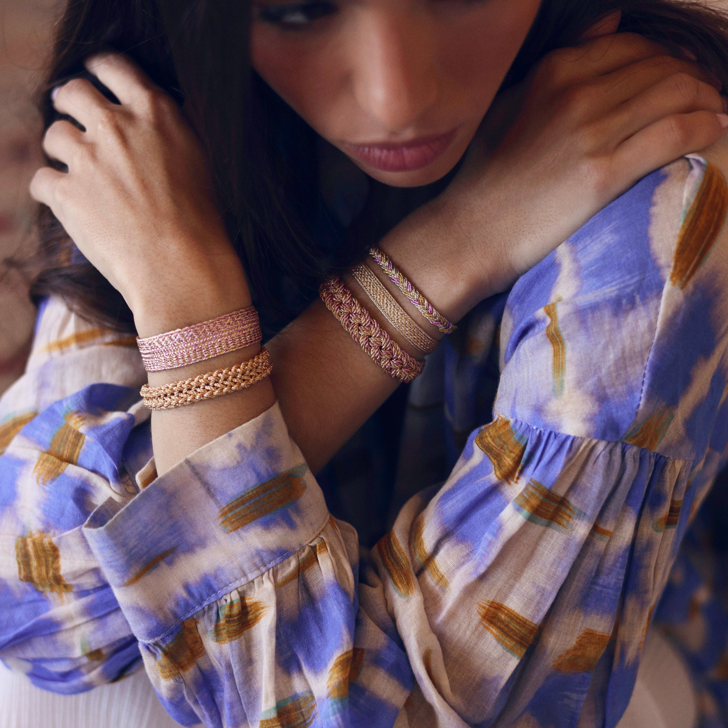 Rolo nº1 Bracelet in Rose Gold Amber Hot Pink