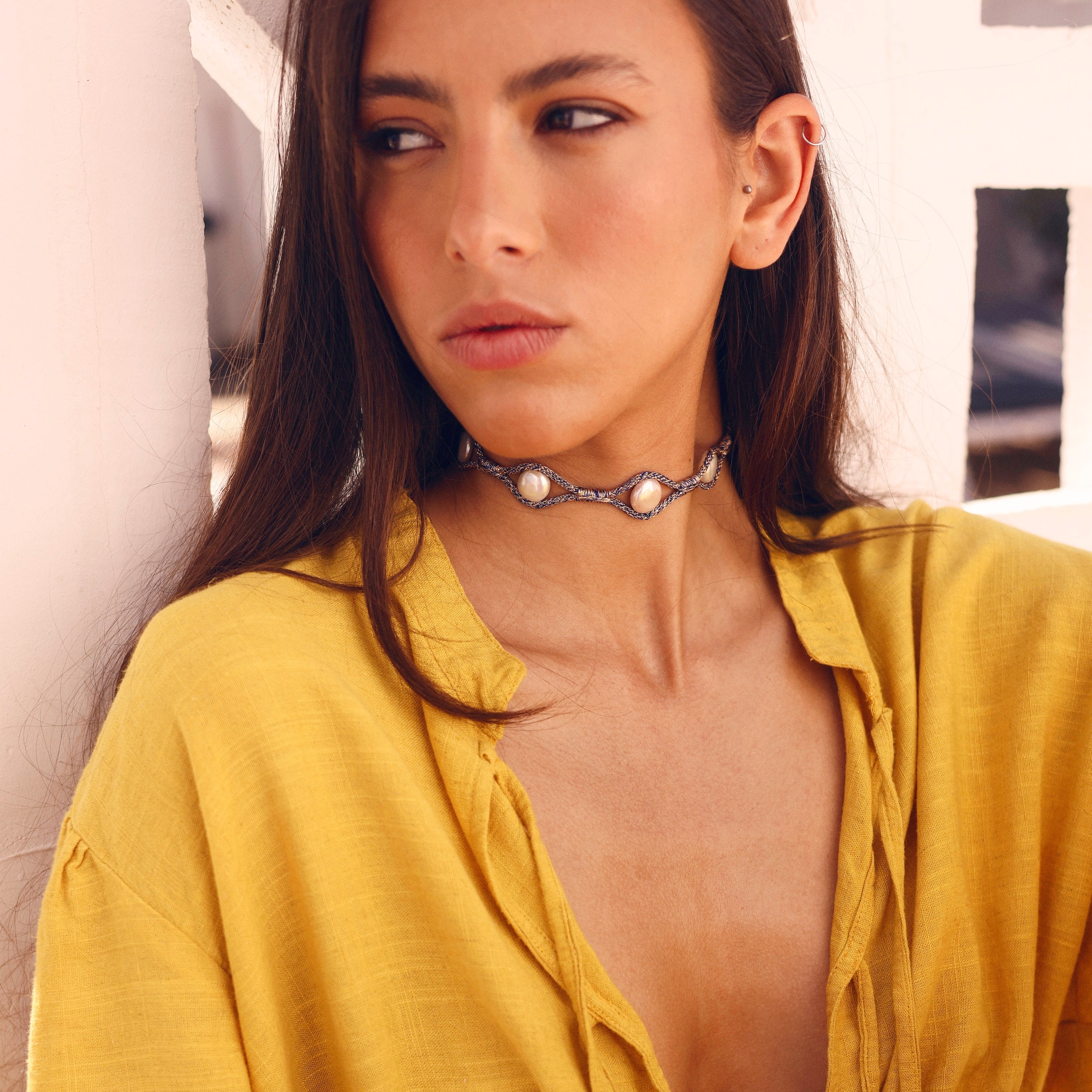Aynara nº1 Choker in Peach Royal Purple