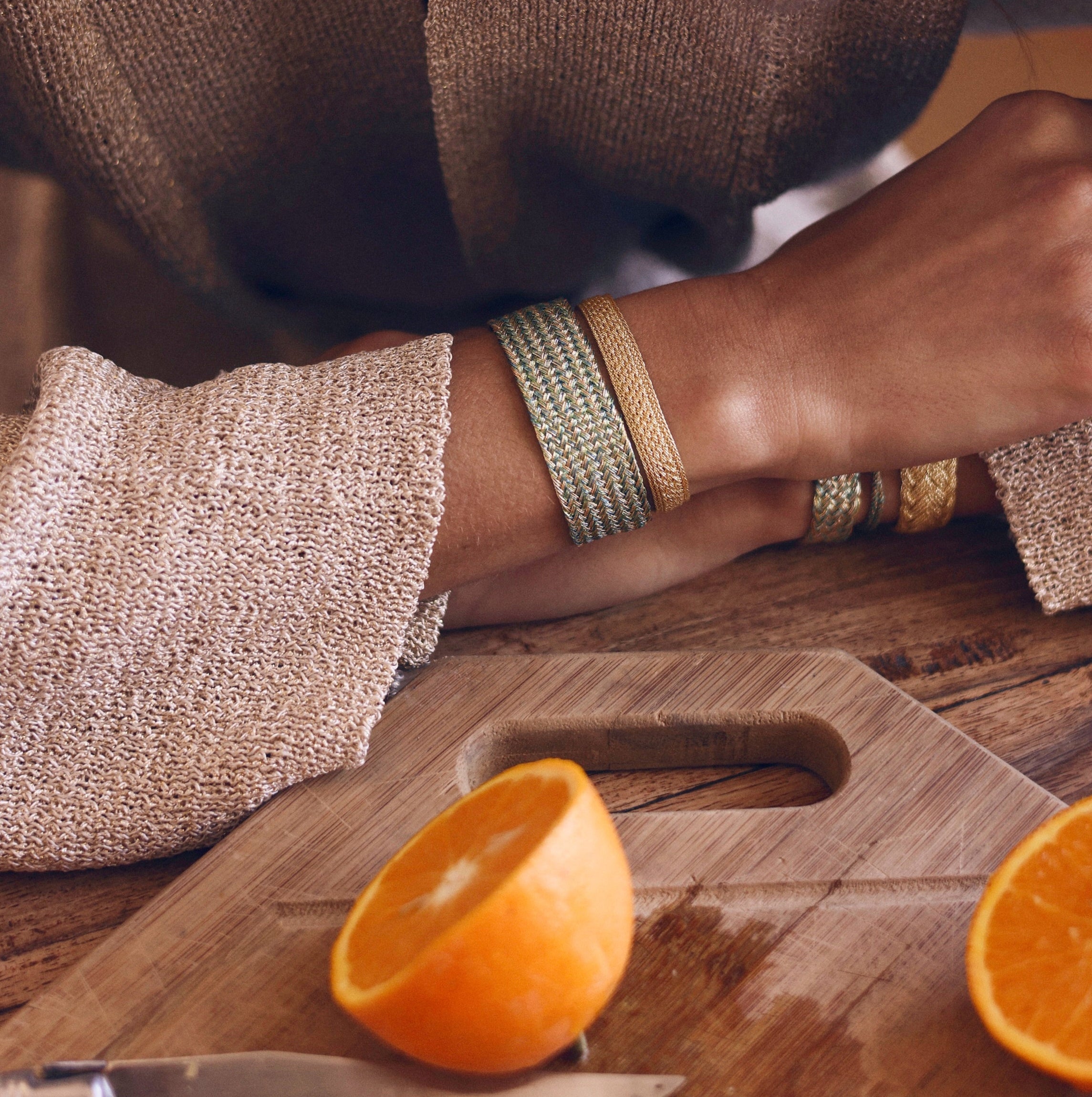 Maxi Ania nº1 Bracelet in Peach Green Apple