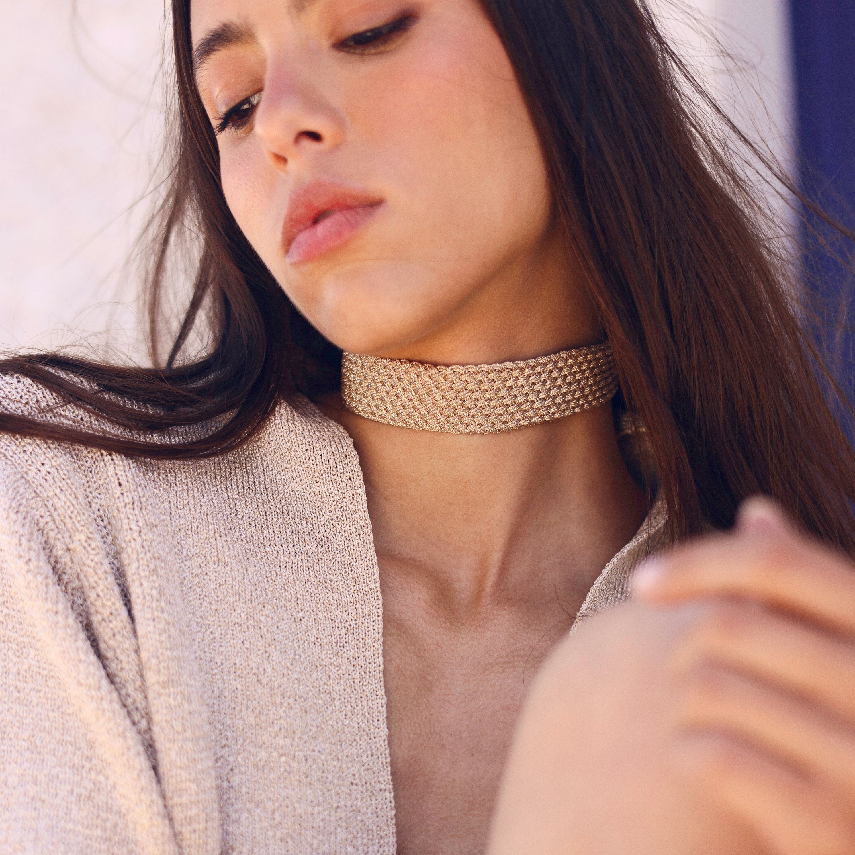 Box n°1 Choker in Peach Turquoise