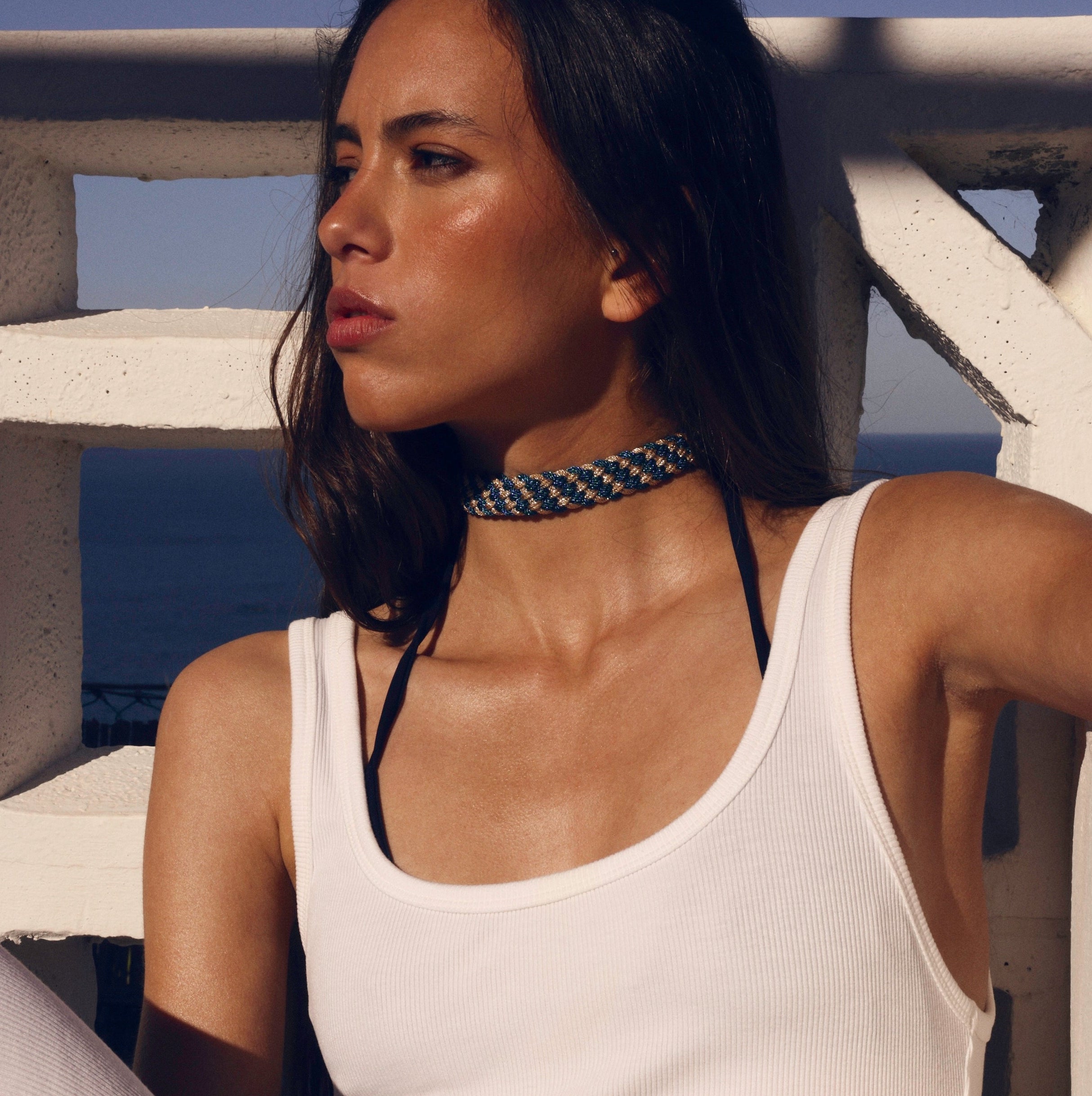 Box n°1 Choker in Peach Turquoise