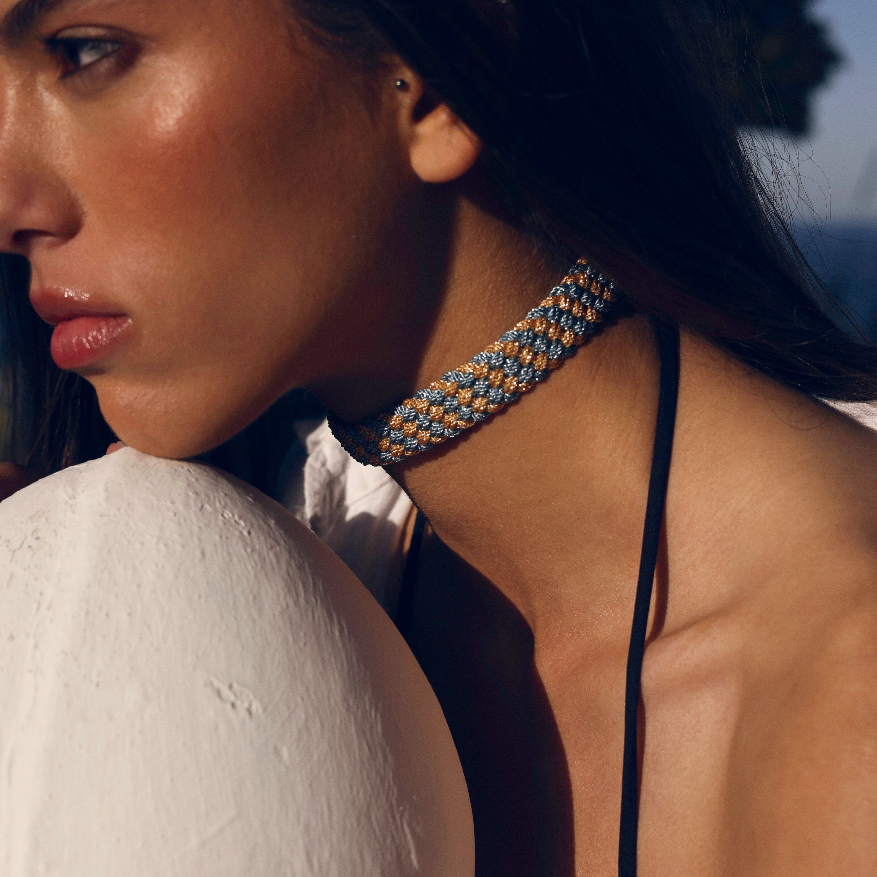 Box n°1 Choker in Peach Turquoise