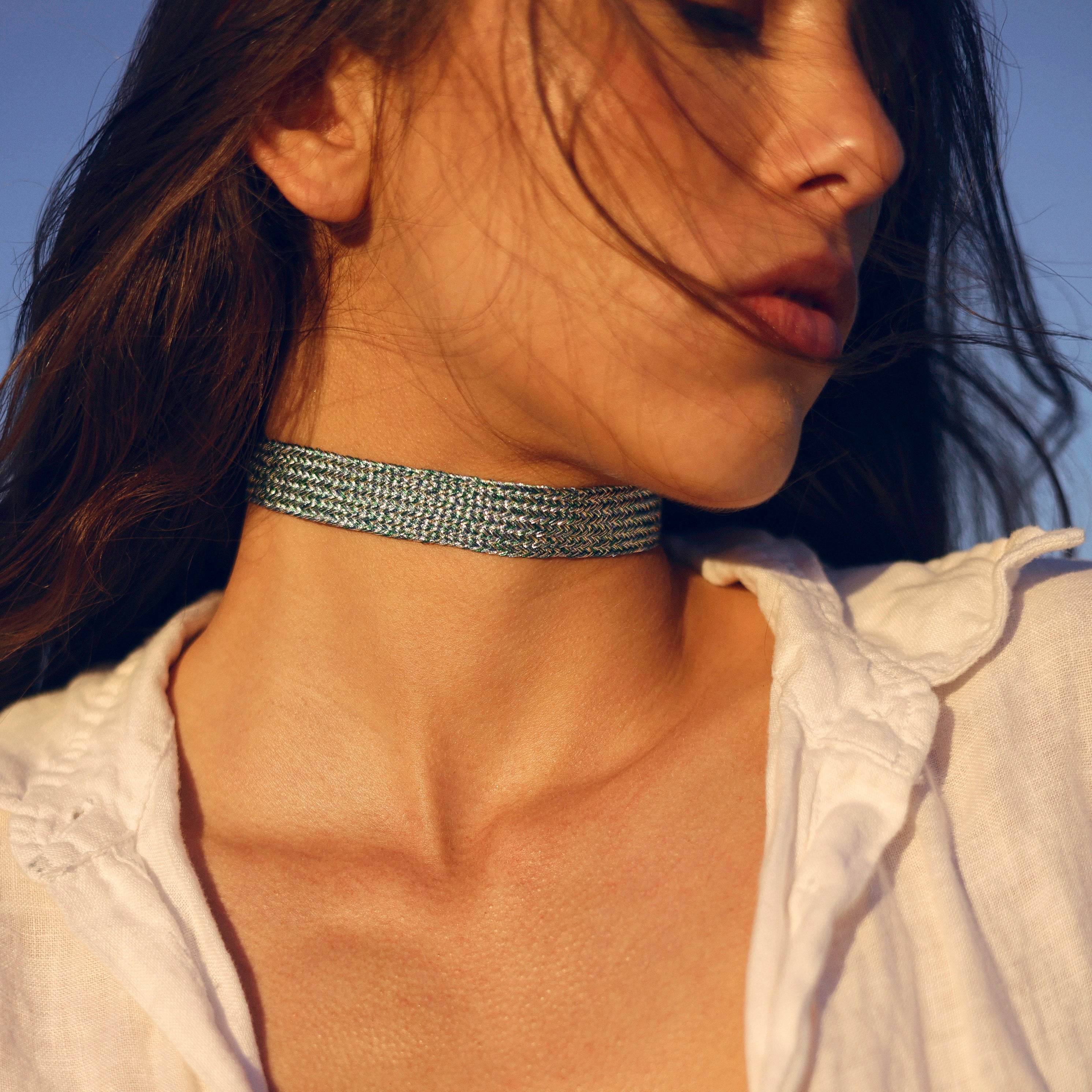 Box n°1 Choker in Peach Turquoise