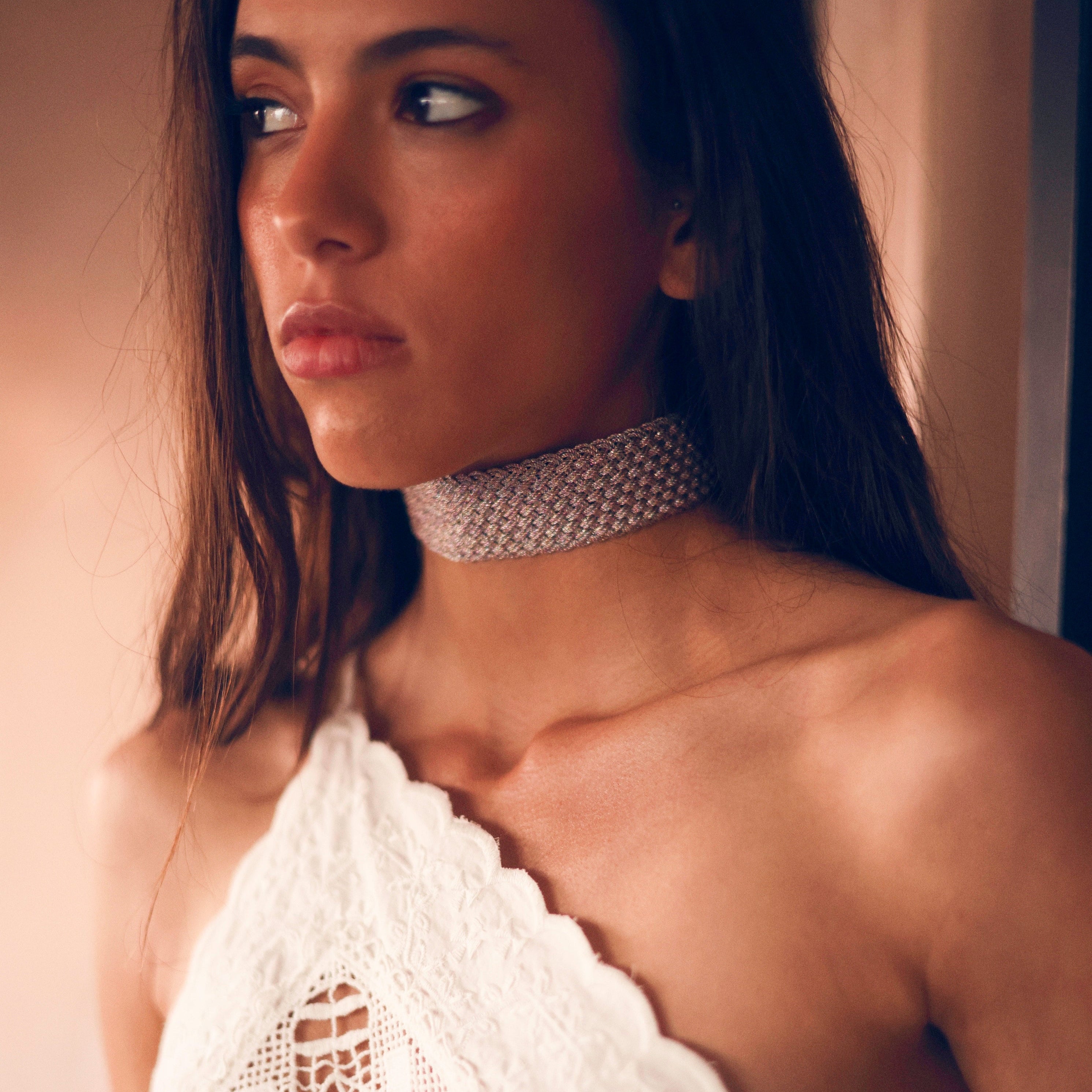 Maxi Diyah nº1 Choker in Gold & Silver Pink Powder Blue
