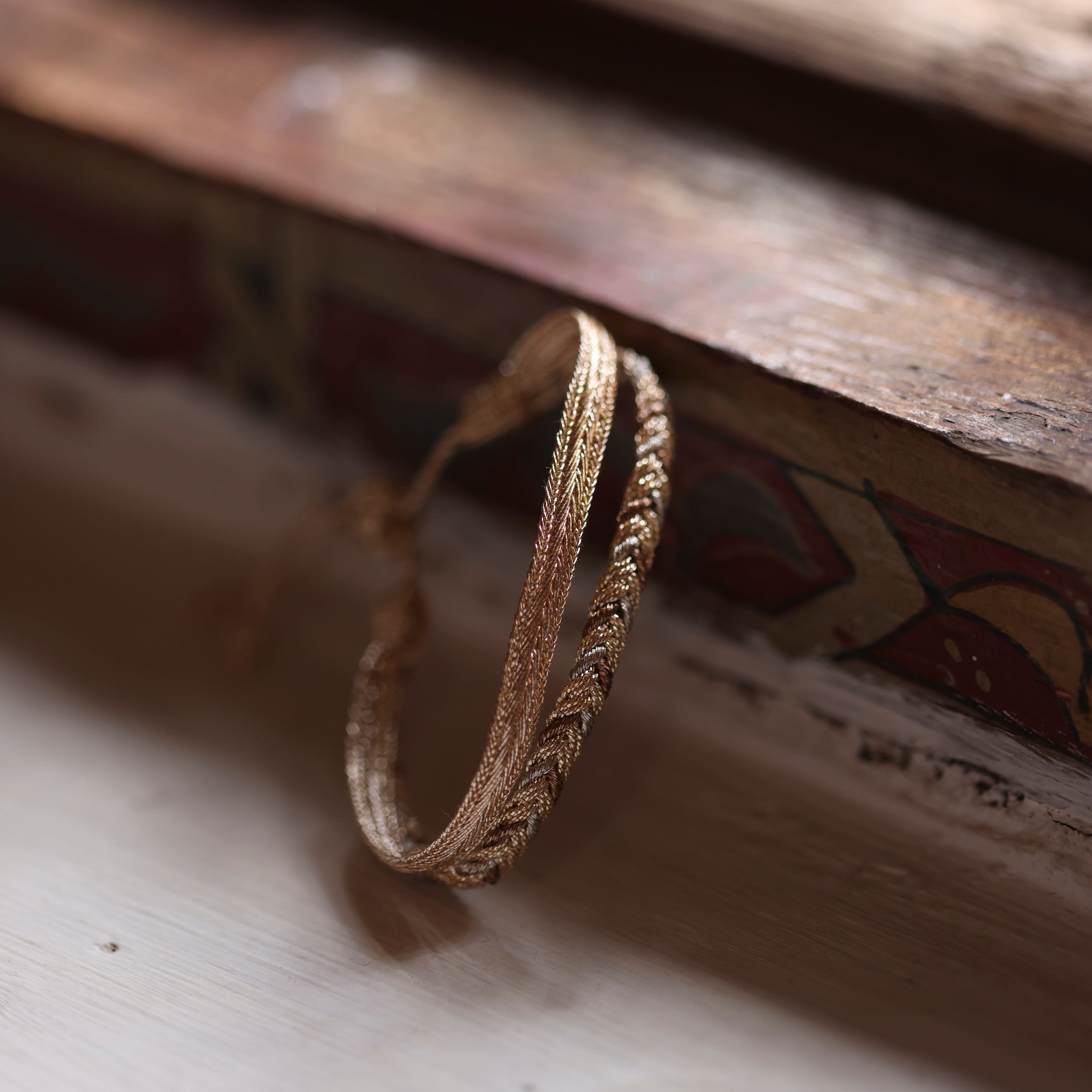 Duo Bracelet Eya nº2 in Rose Gold Vintage Mocha + Mini Arrow RG