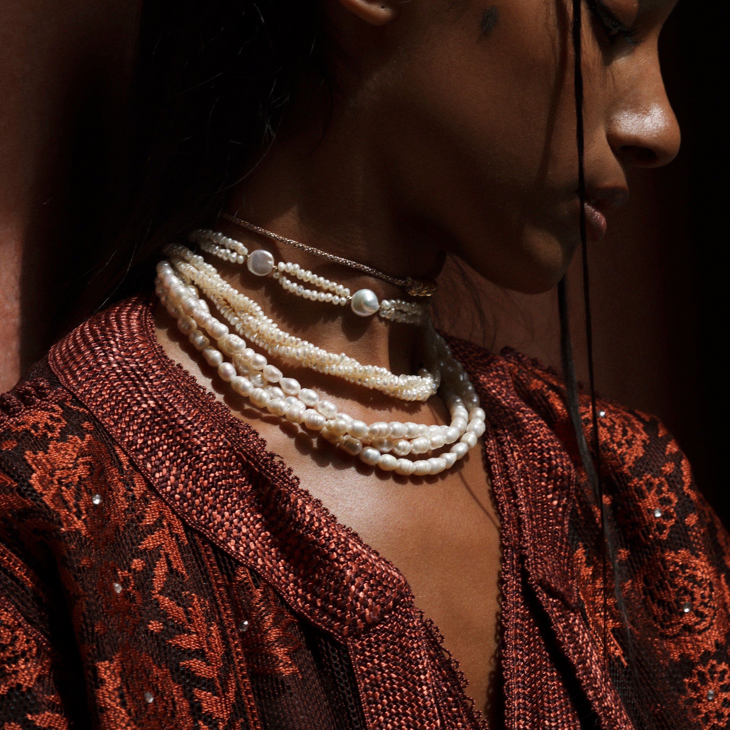 Maxi Zina Necklace in Peach Truffle Parma