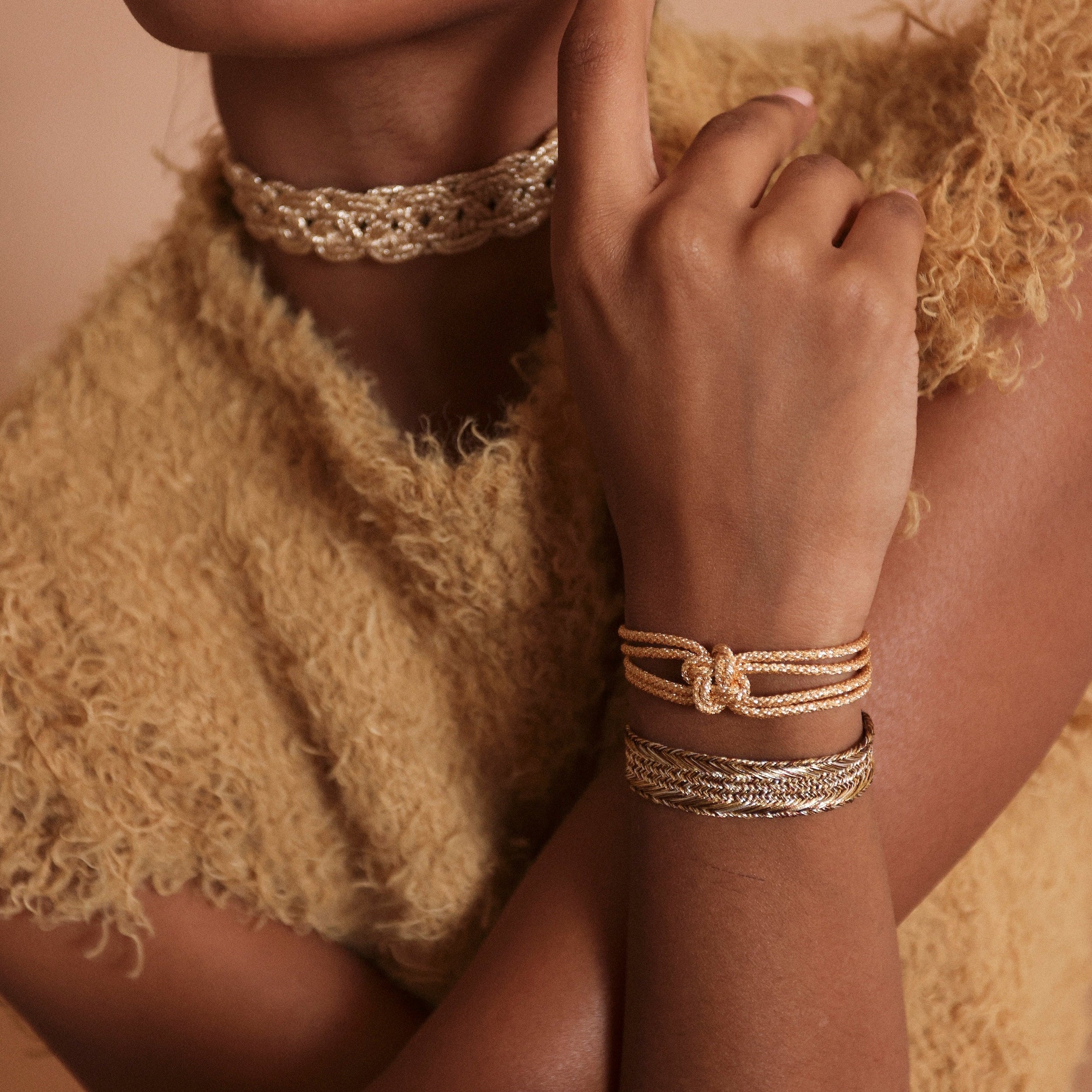 Nerry nº1 Bracelet in Peach & Silver Ginger