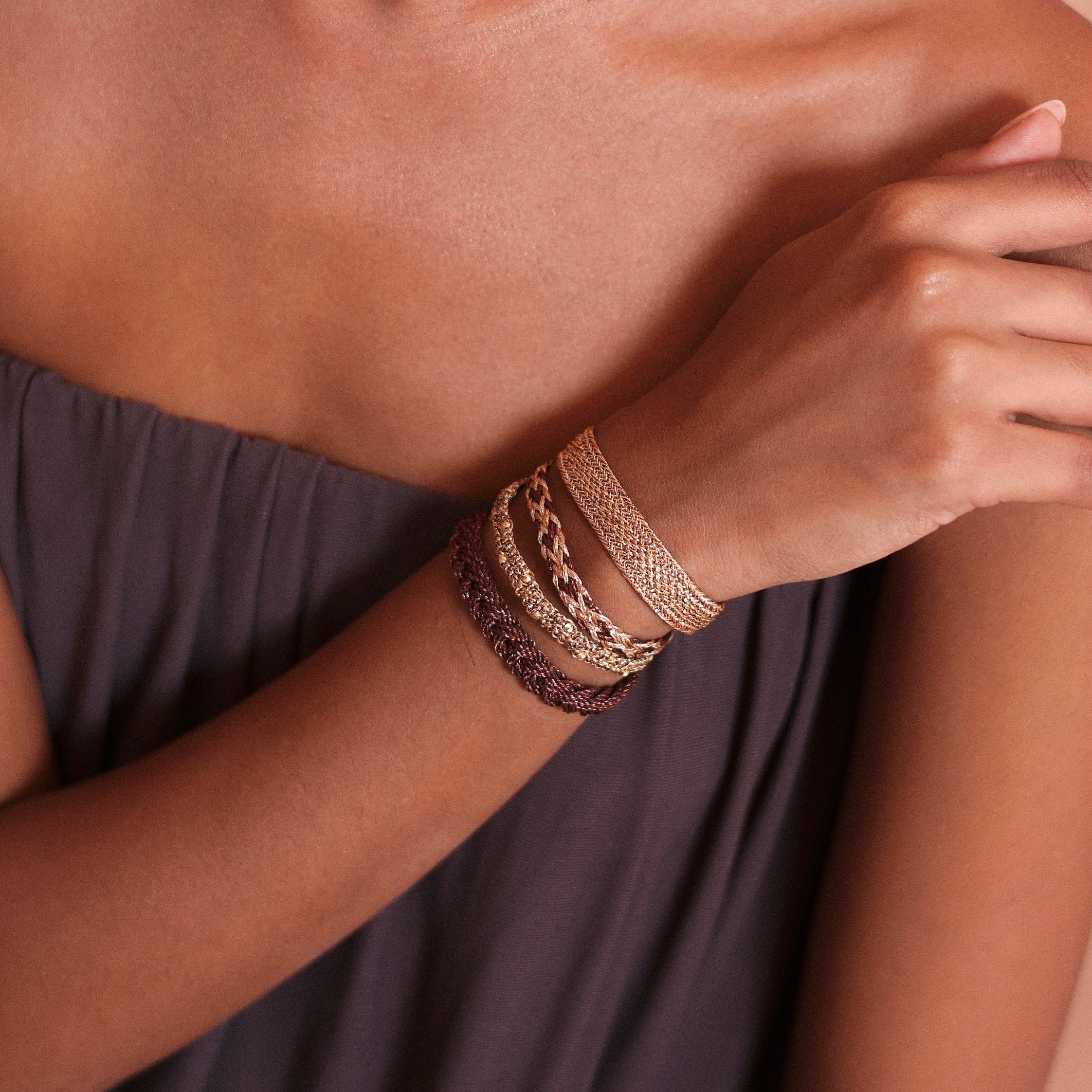 Zyn nº2 Bracelet in Rose Gold Choco Caramel