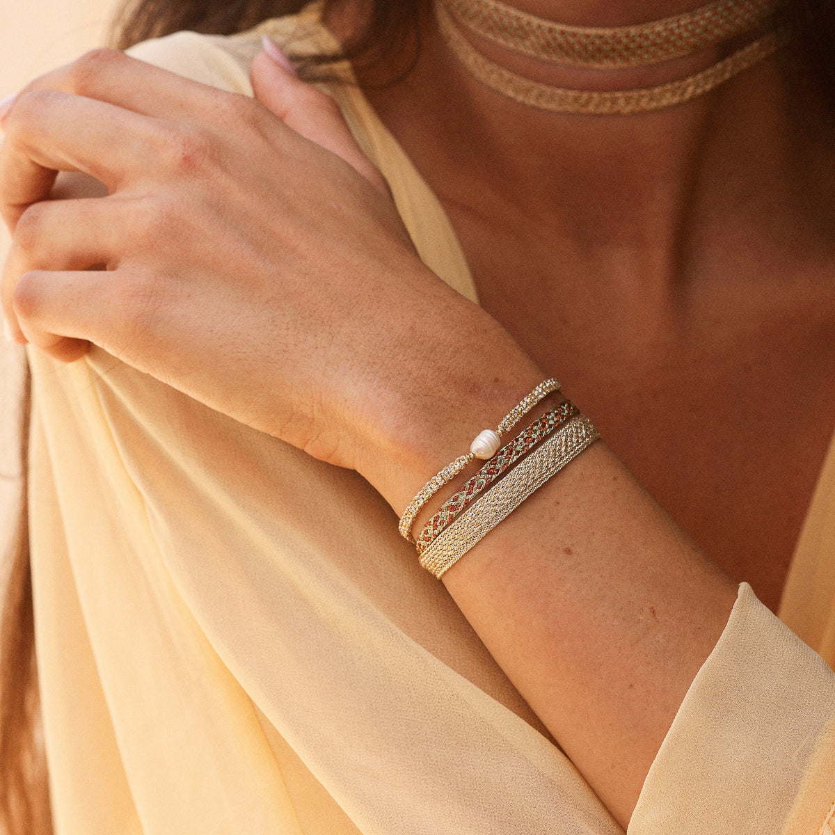Mini Zaya nº2 Bracelet in Rose Gold Toffee Pistachio