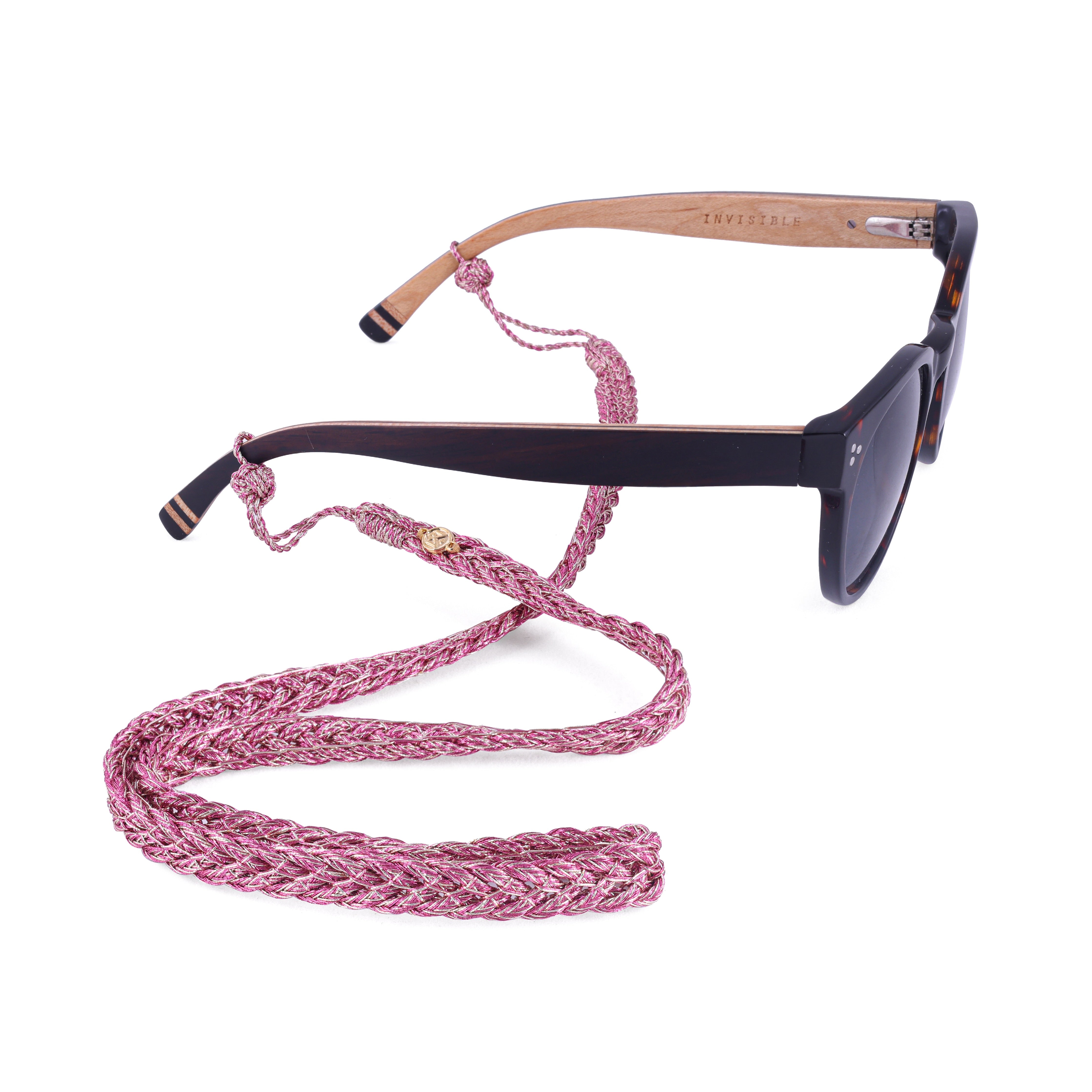 Maxi Braided Glasses Strap in Raspberry