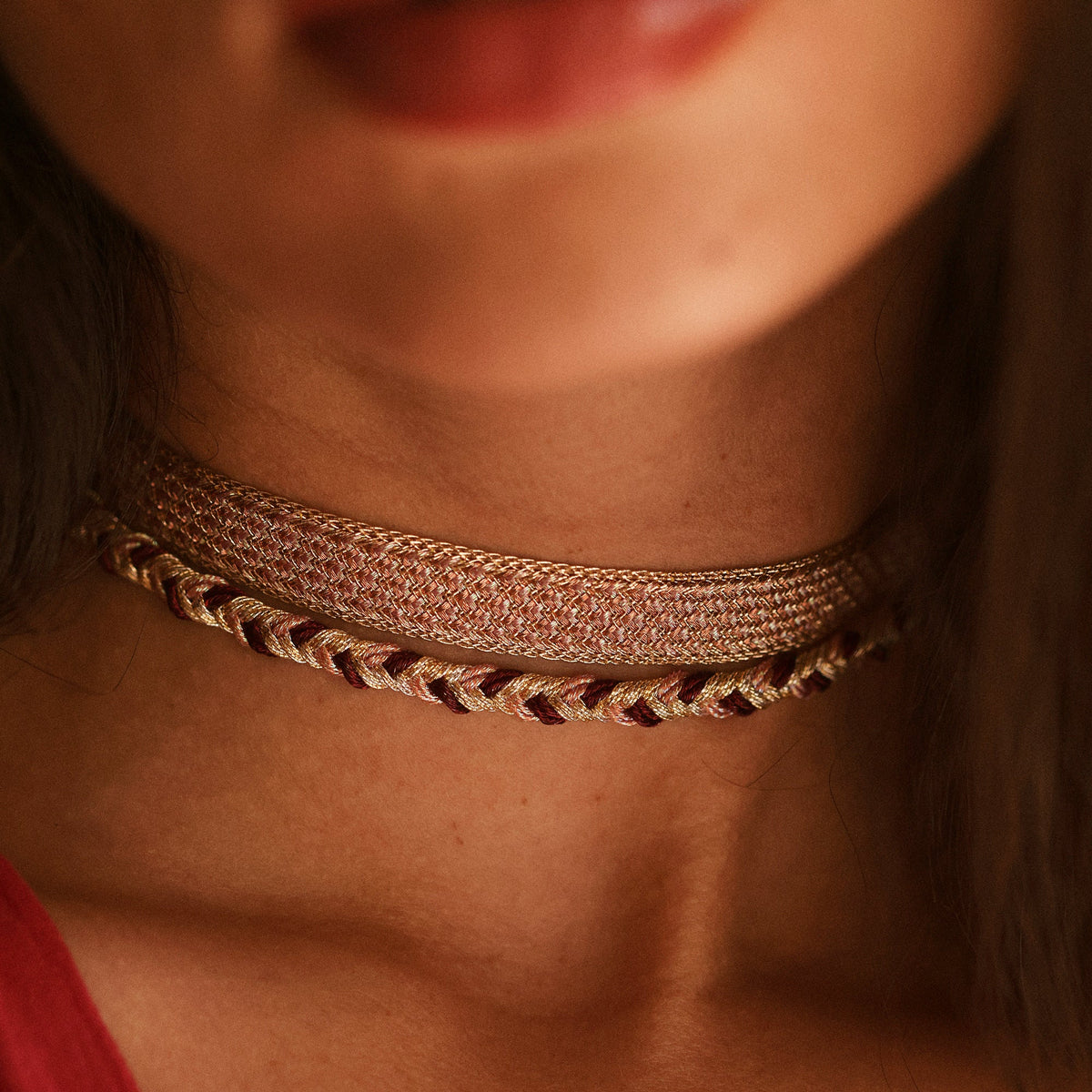 Tarza nº2 choker in Rose Gold Cotton Candy