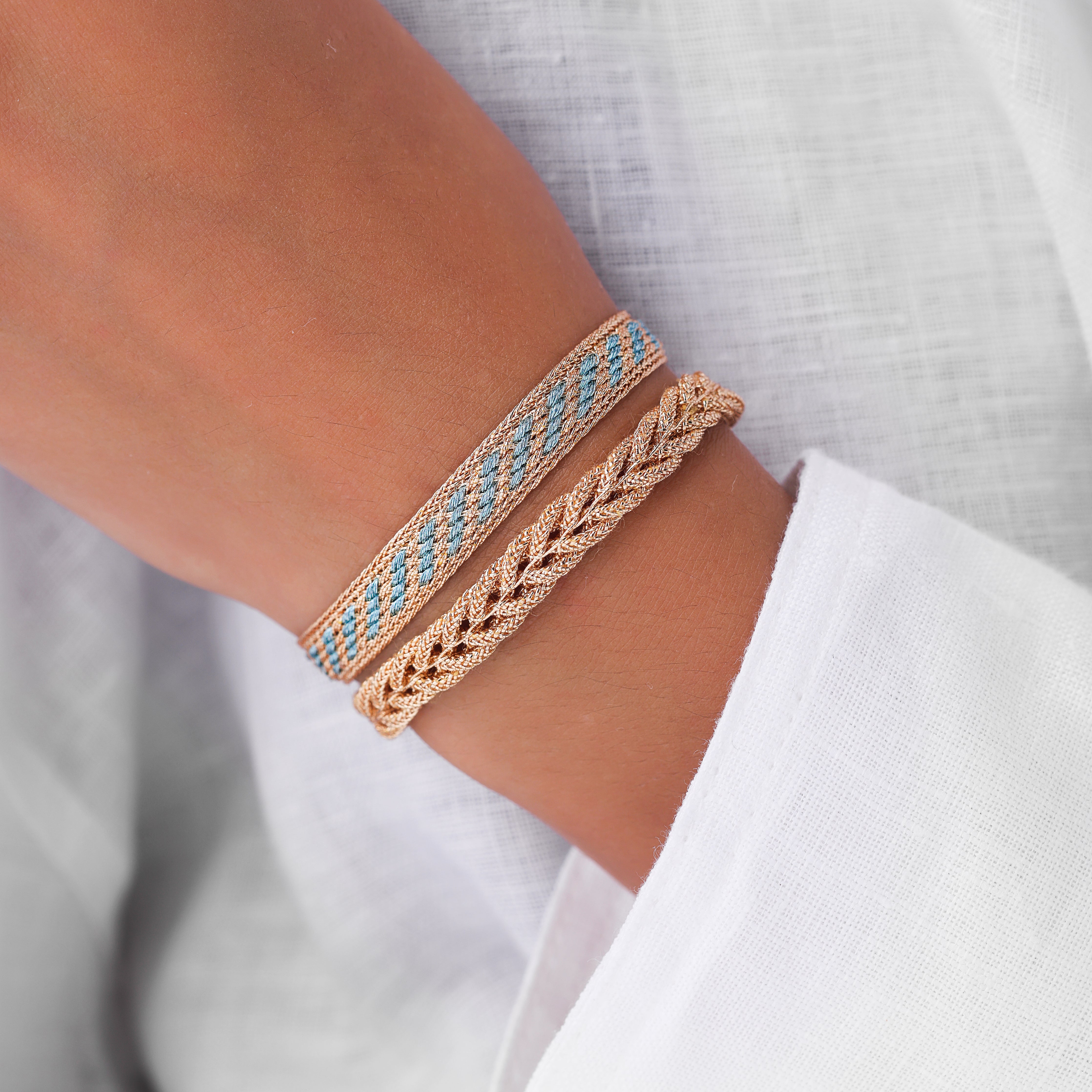 Izy n°2 bracelet in Peach Sky Blue
