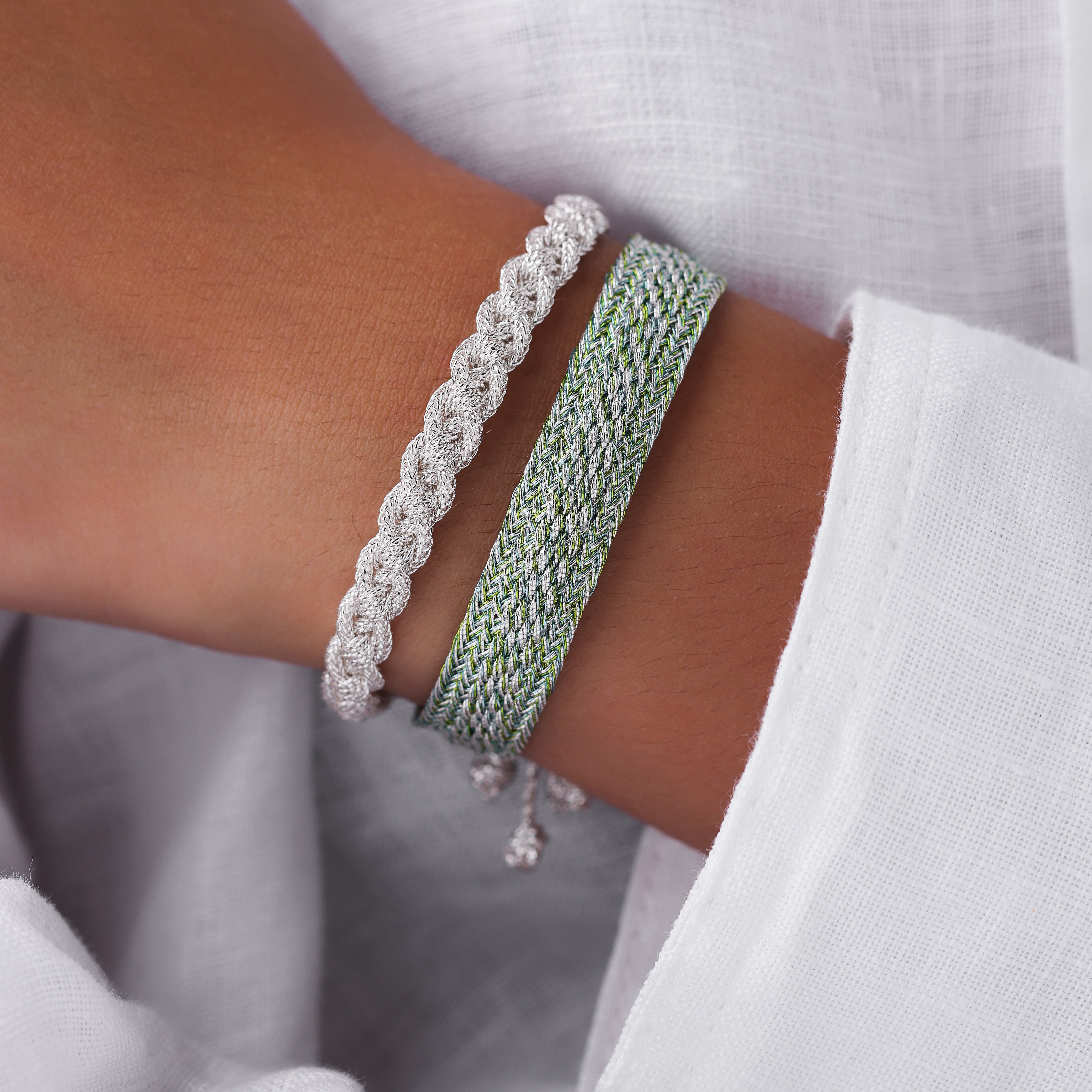 Izy n°1 Bracelet in Silver Green