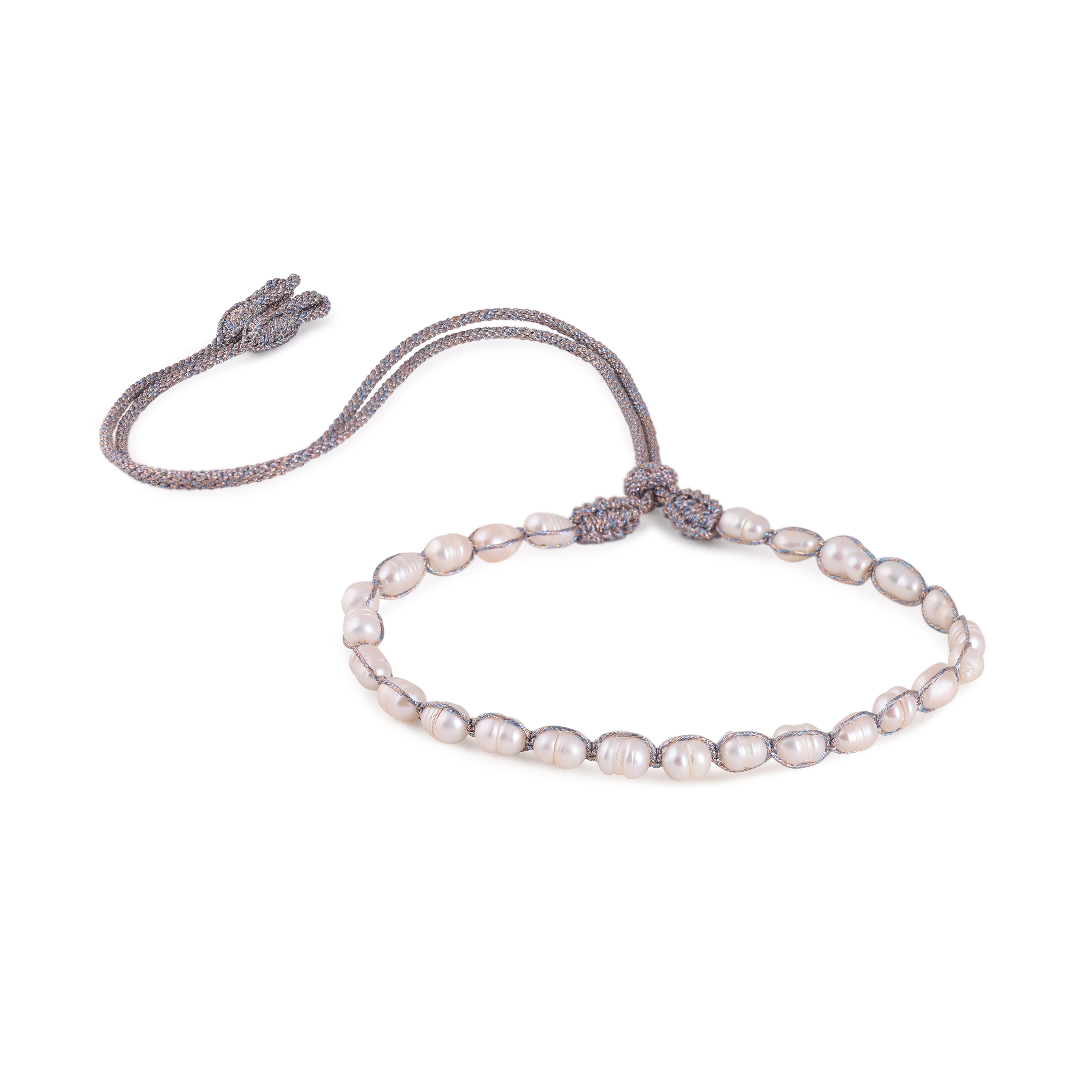 Anar Necklace in Rose Gold Parma Silver Blue