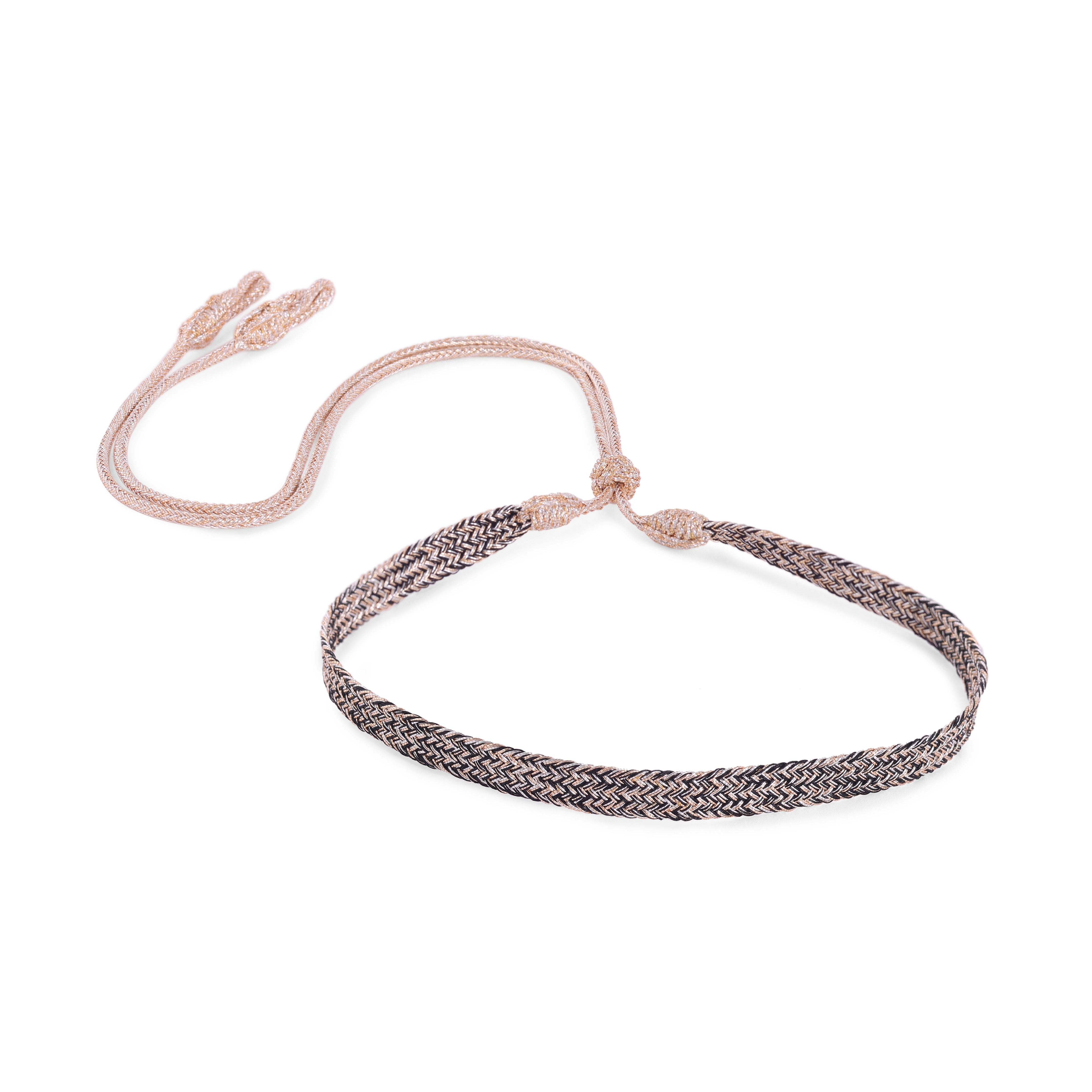 Ania n°1 Choker in Peach & Silver Ebony