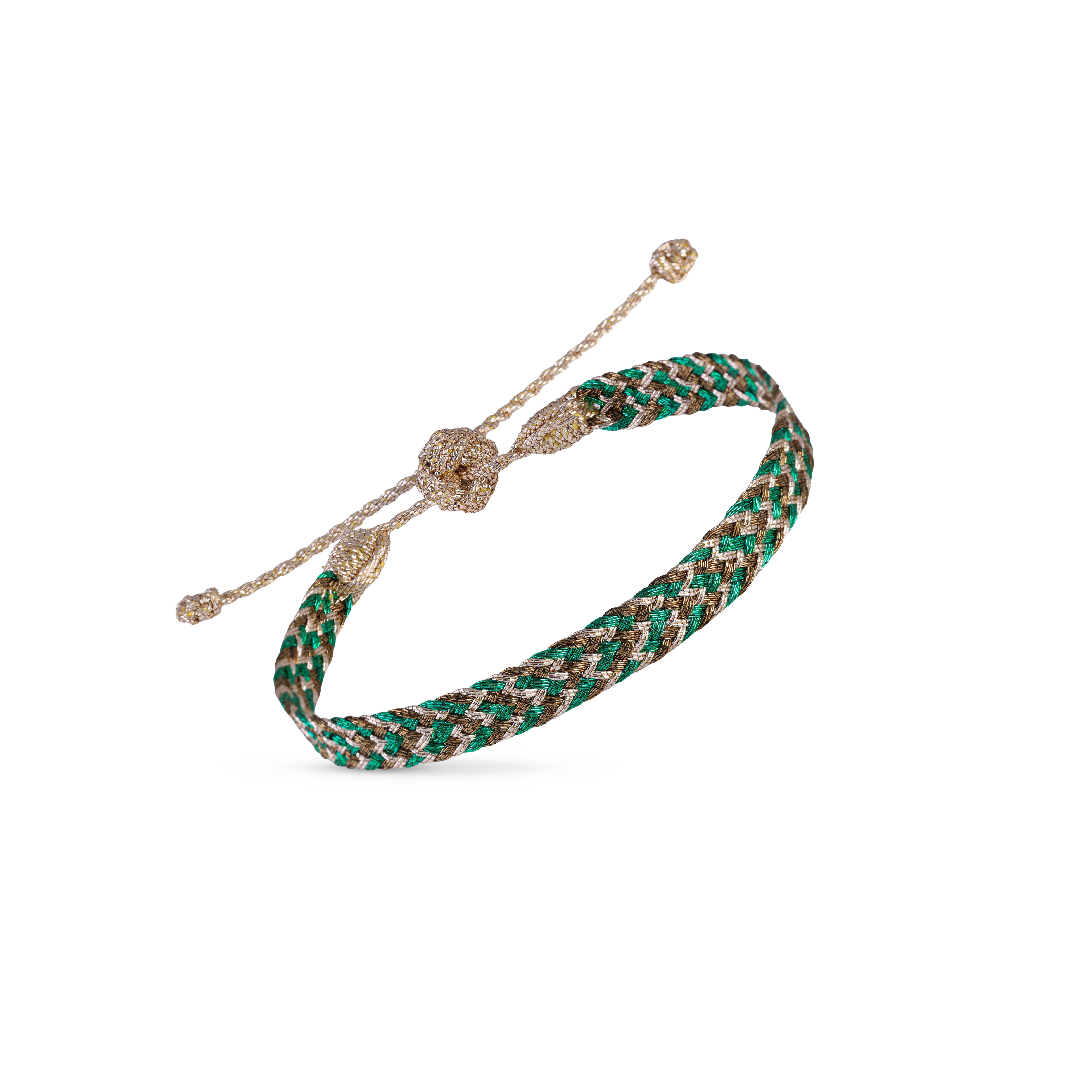 Ania nº2 bracelet in Rose Gold Forest Green