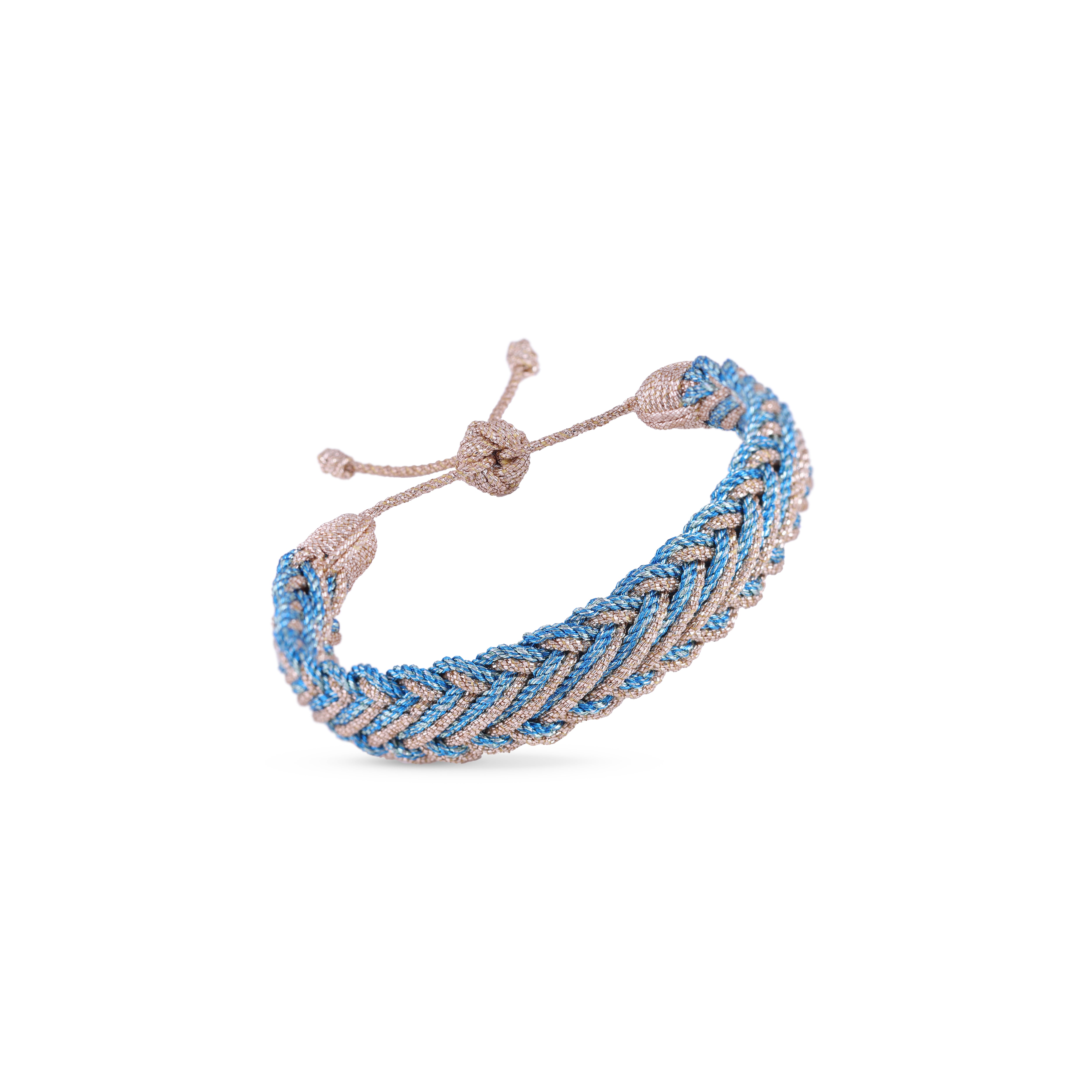 Azal nº2 Bracelet in Rose Gold Denim Sage
