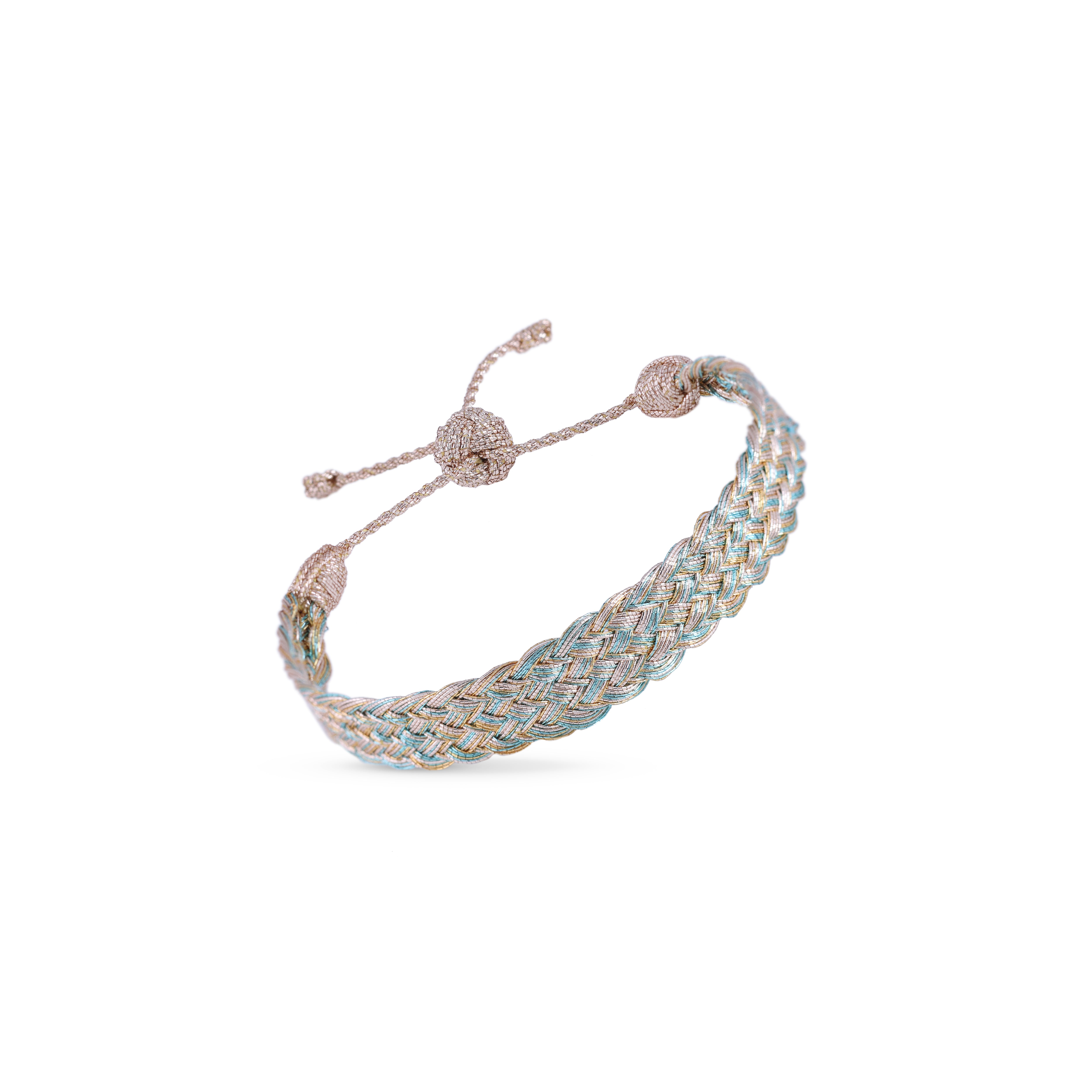 Box nº1 Bracelet in Rose Gold Amber Cyan