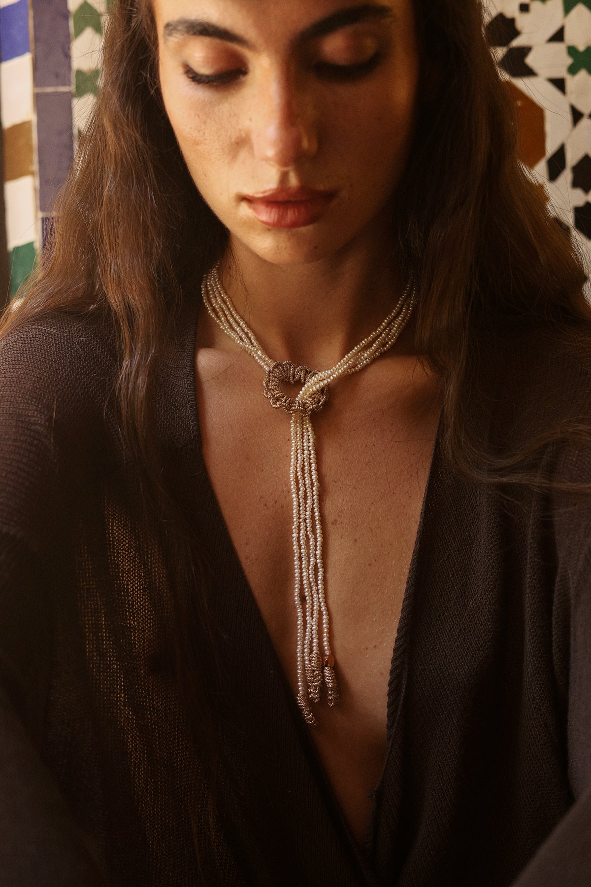 Halo Necklace in Rose Gold w/ Joher