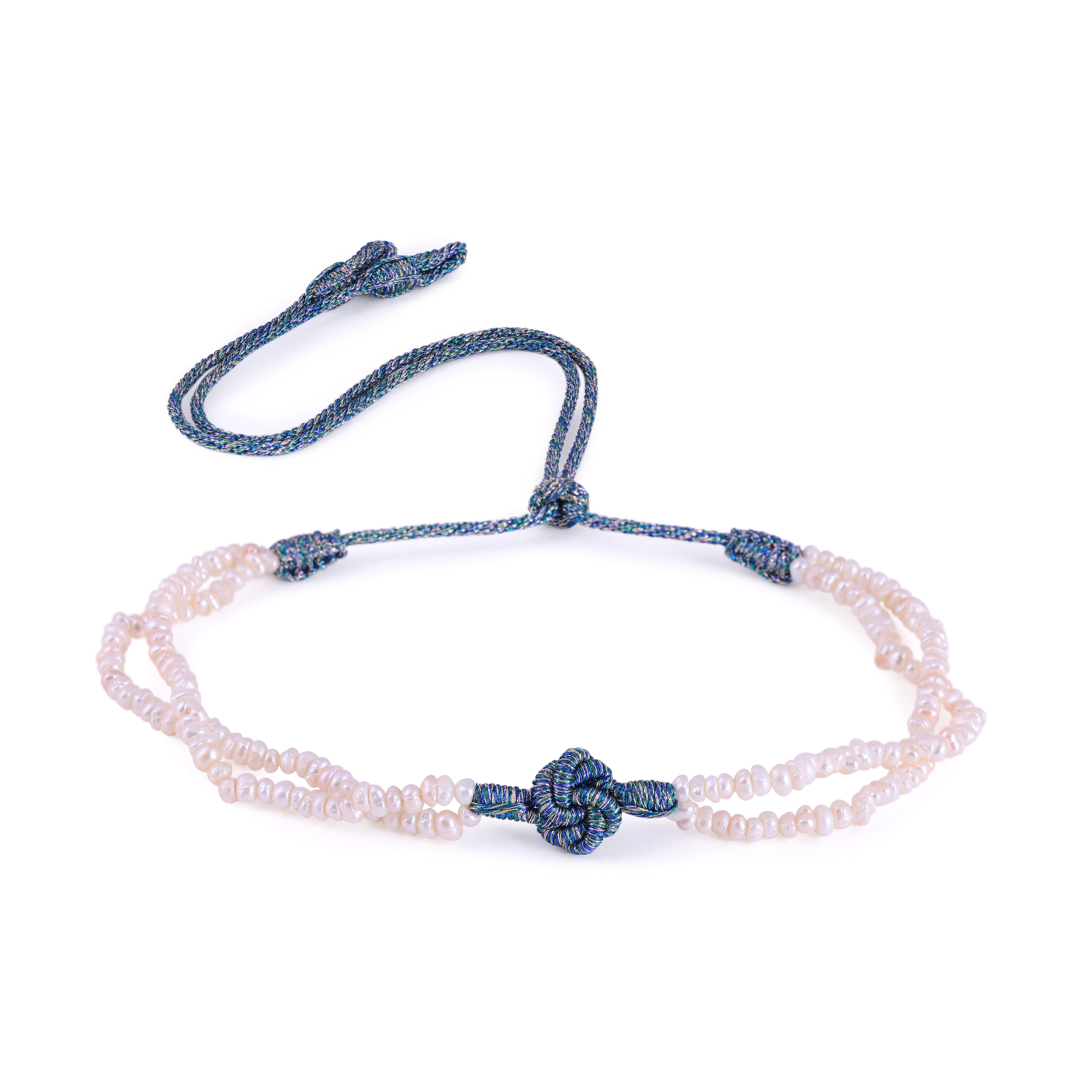 Coralia w/ Joher Necklace in Peach Jade Lapis