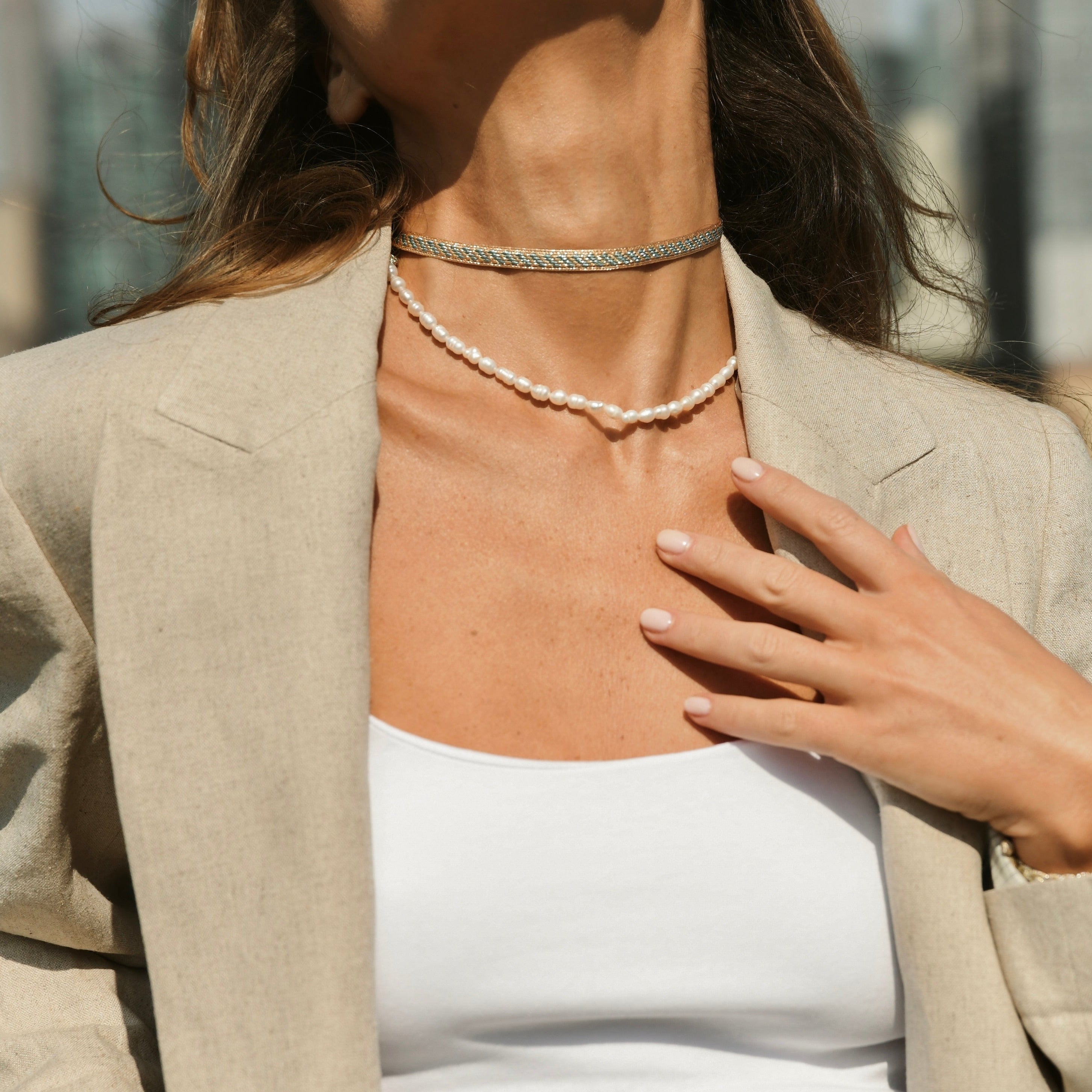 Izy choker n°2 in Gold Basil