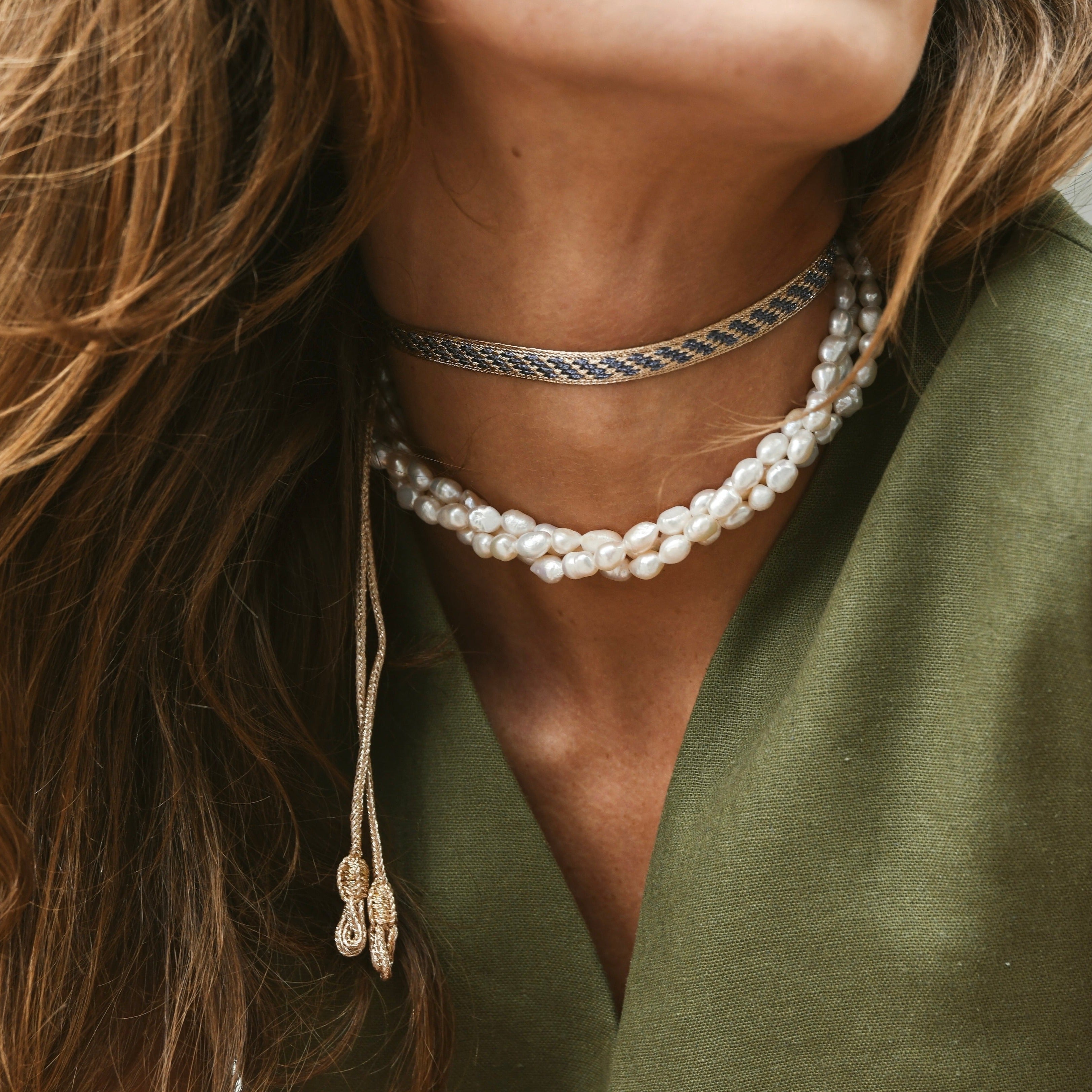 Izy n°2 choker in Rose Gold Lavender Grey