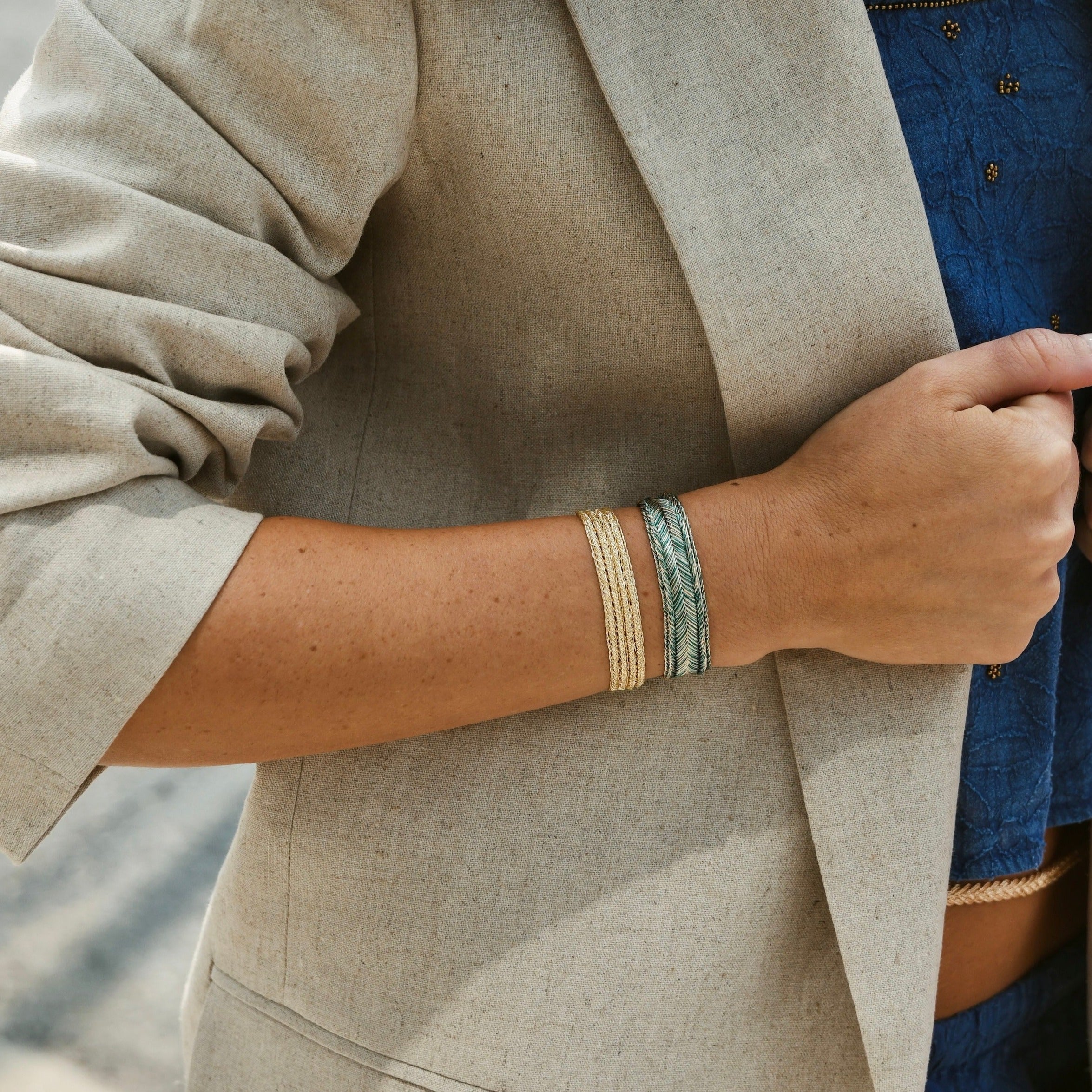 Arrow n°1 bracelet in Peach Jade