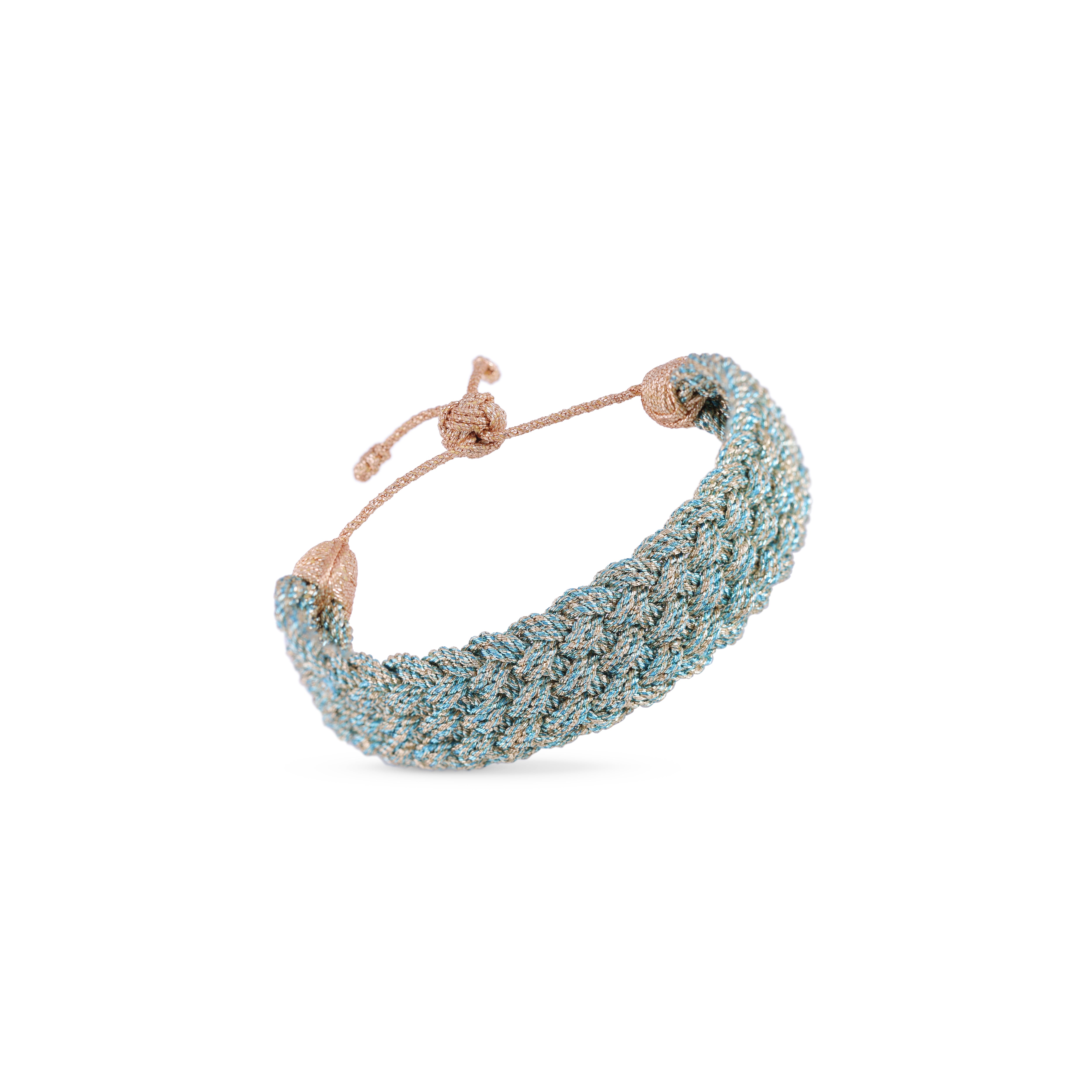 Diyah nº1 Bracelet in Gold Cyan Blue