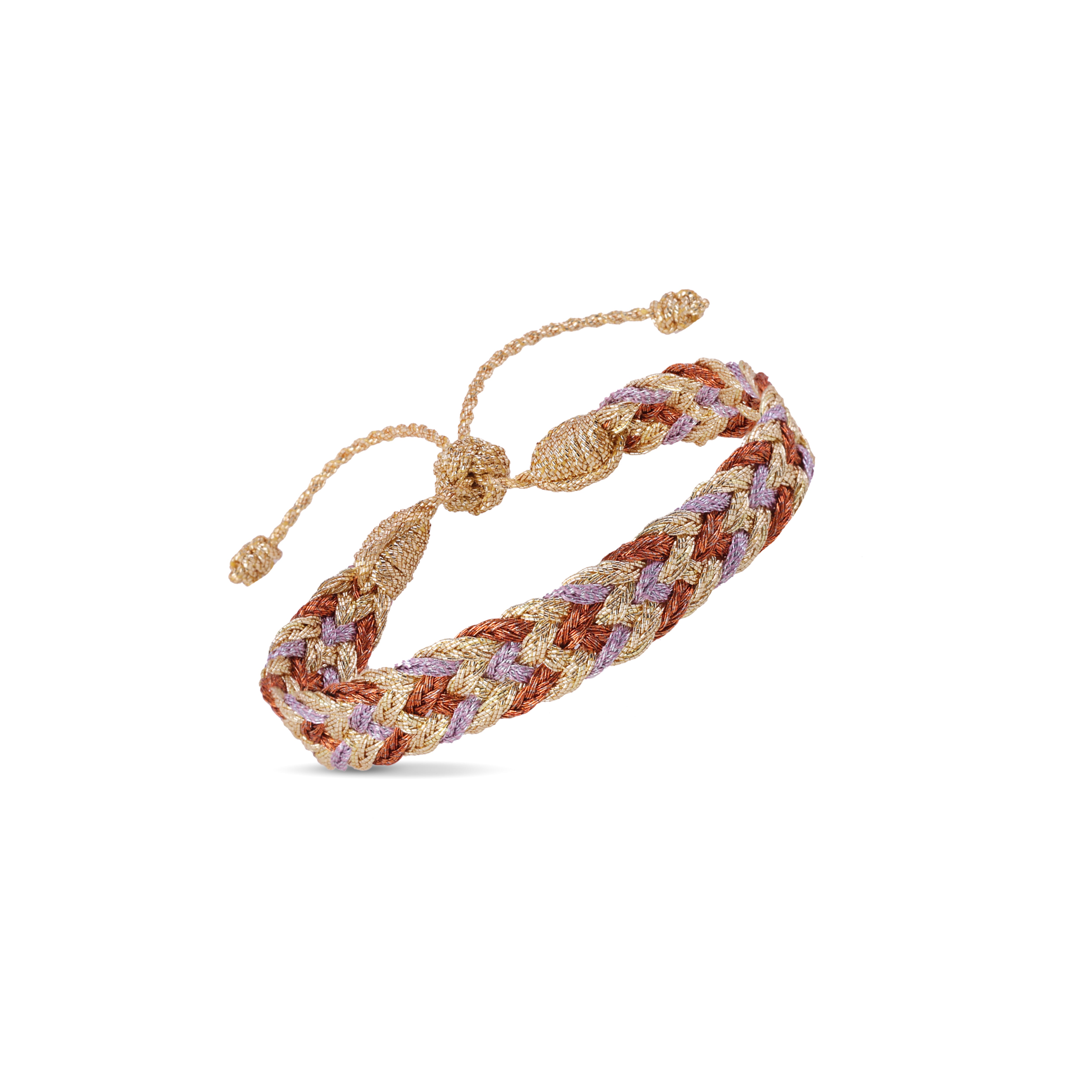 Double-U n°2 Bracelet in Gold Amber