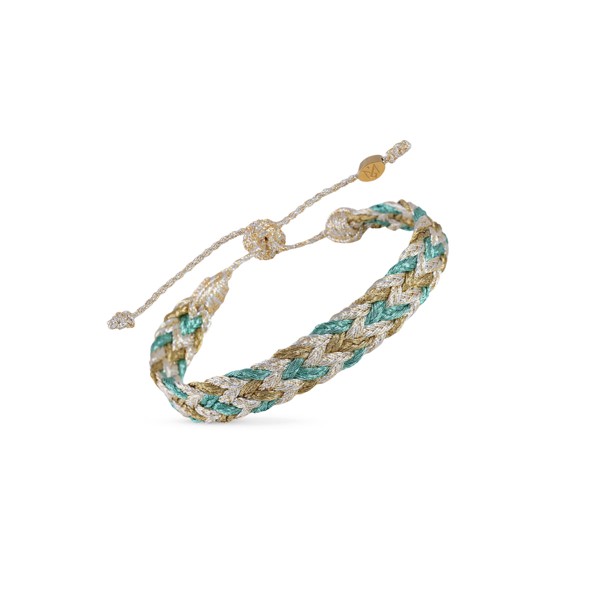 Double U nº2 Bracelet in Gold & Silver Ginger Jade