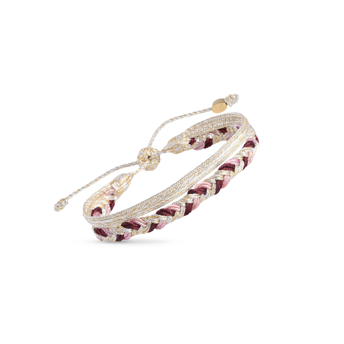Duo Bracelet Eya nº2 in G&S Merlot Blush + Mini Arrow G&S