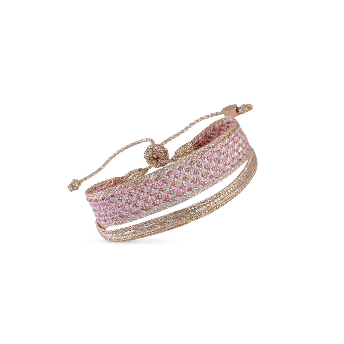 Duo Bracelet Tarza nº2 in Rose Gold Cotton Candy + Mini Arrow Rose Gold