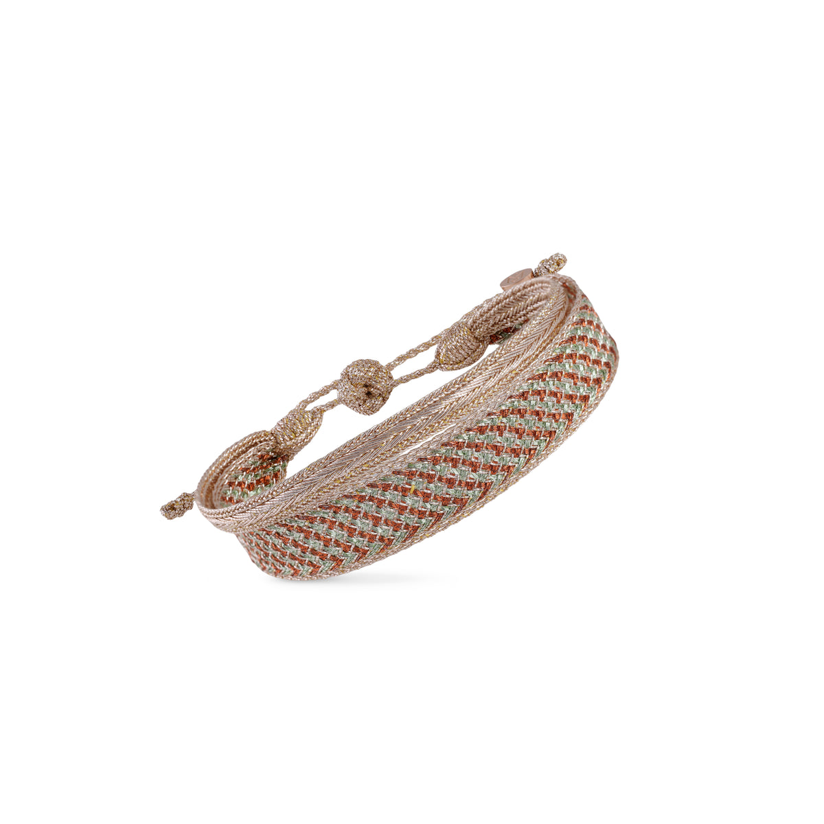 Duo Bracelet Tarza nº2 in Rose Gold Toffee Pistachio + Mini Arrow Rose Gold
