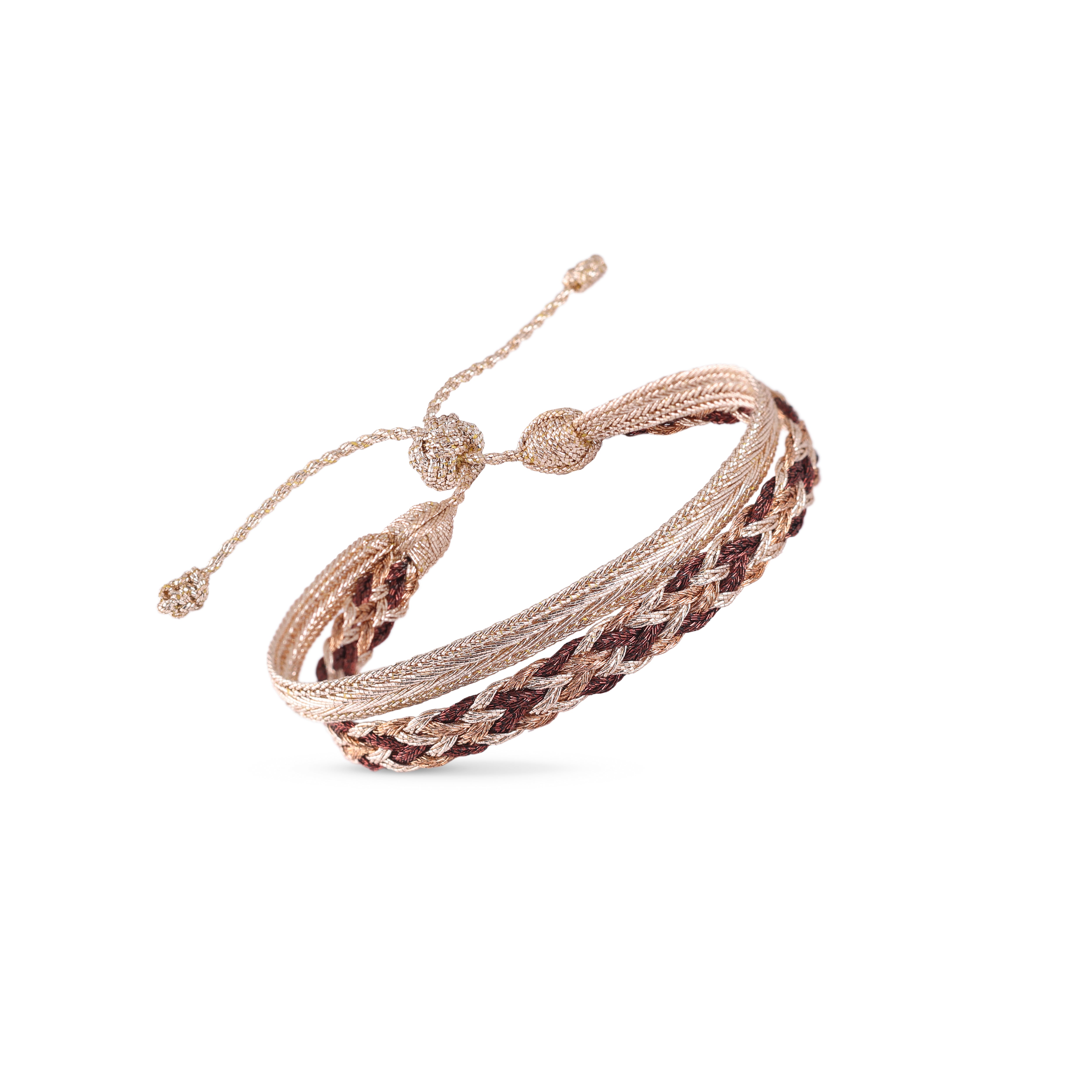 Duo Bracelet Zyn nº2 in Rose Gold Choco Caramel + Mini Arrow RG
