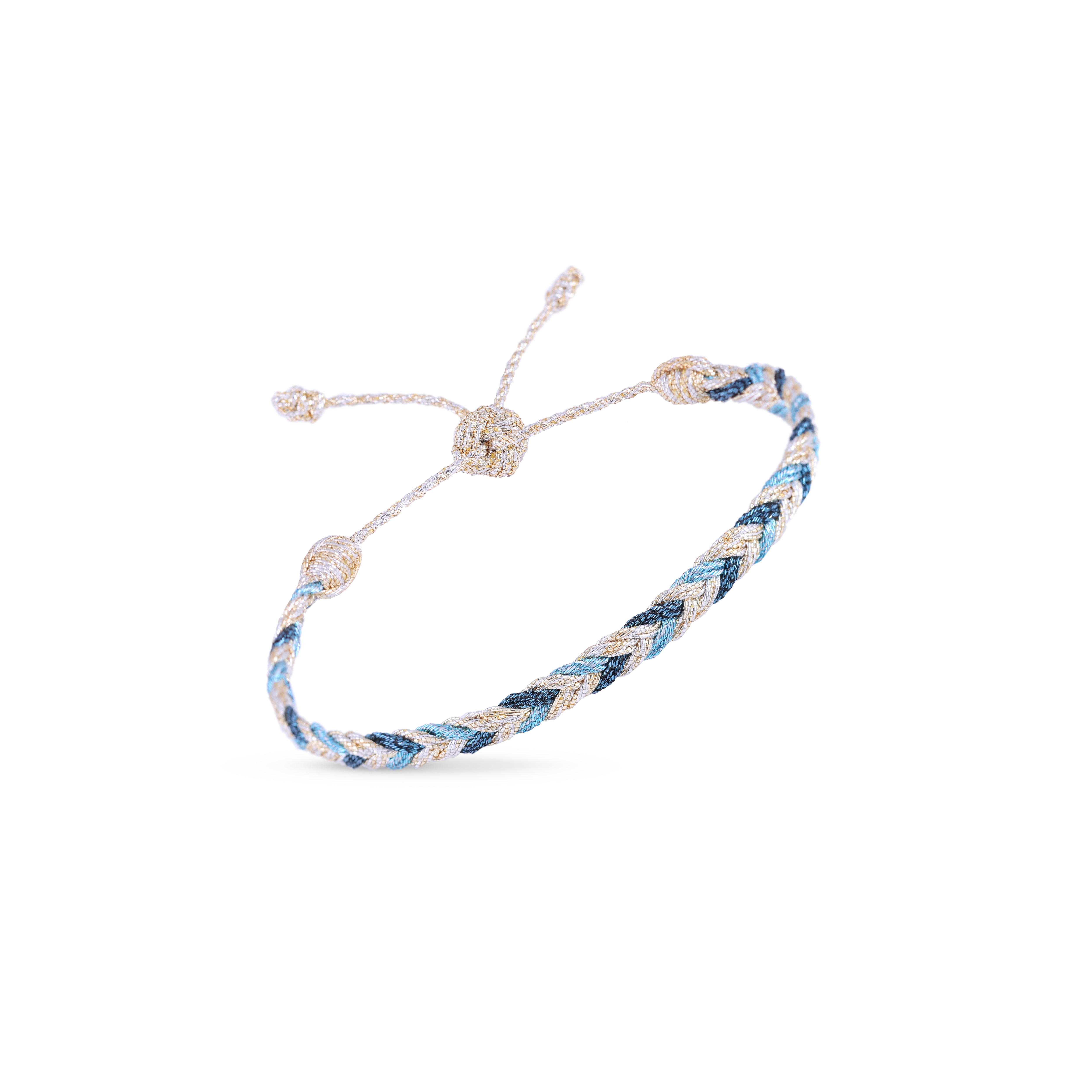 Eya nº2 Bracelet in Gold & Silver Arctic Blue