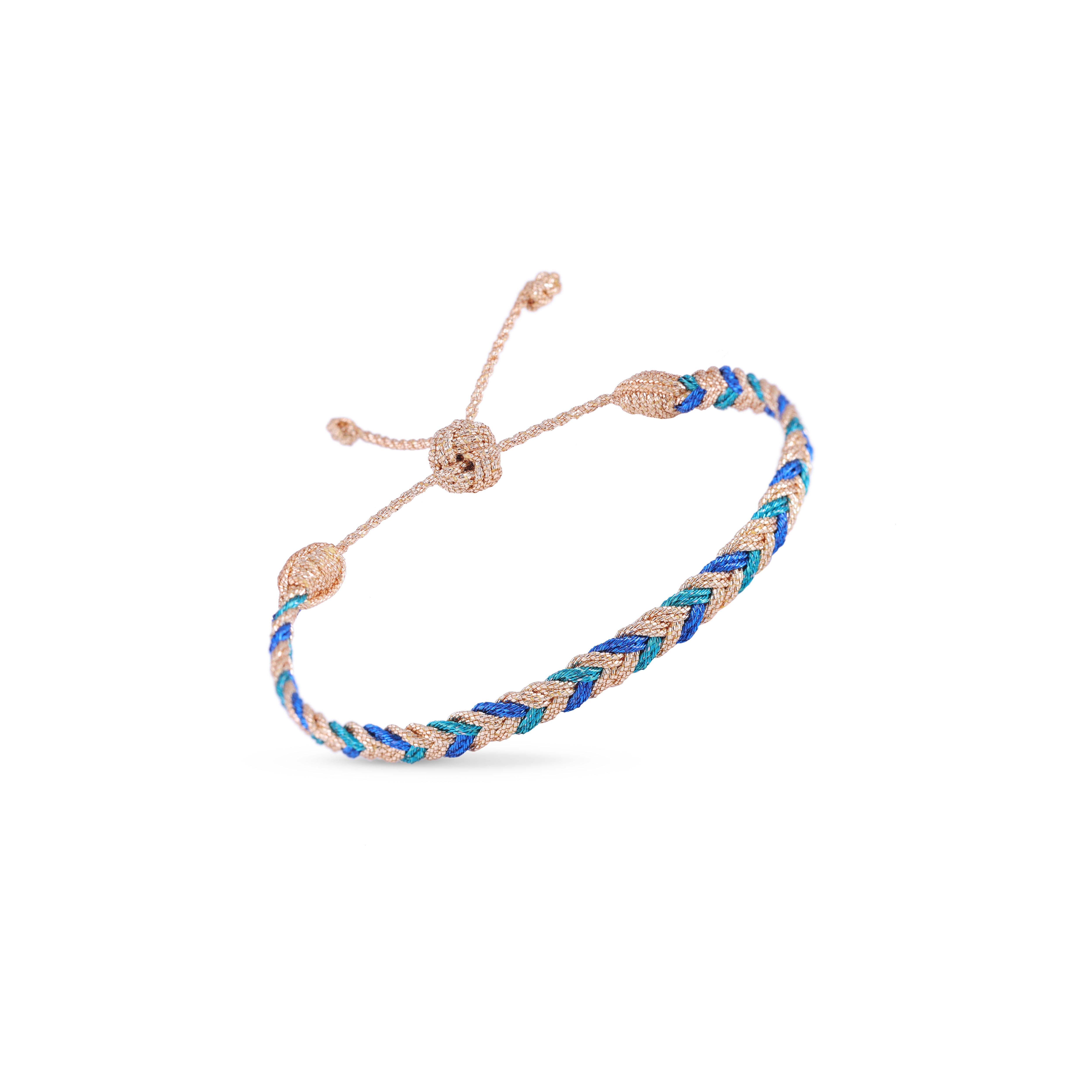 Eya nº2 Bracelet in Peach Bright Blue